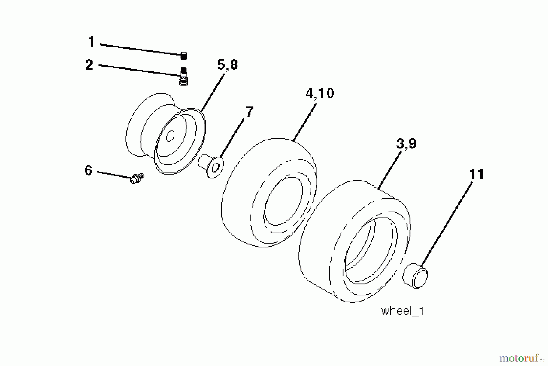 Jonsered Rasen und Garten Traktoren LT2113 CM (96061022404) - Jonsered Lawn & Garden Tractor (2010-03) WHEELS TIRES