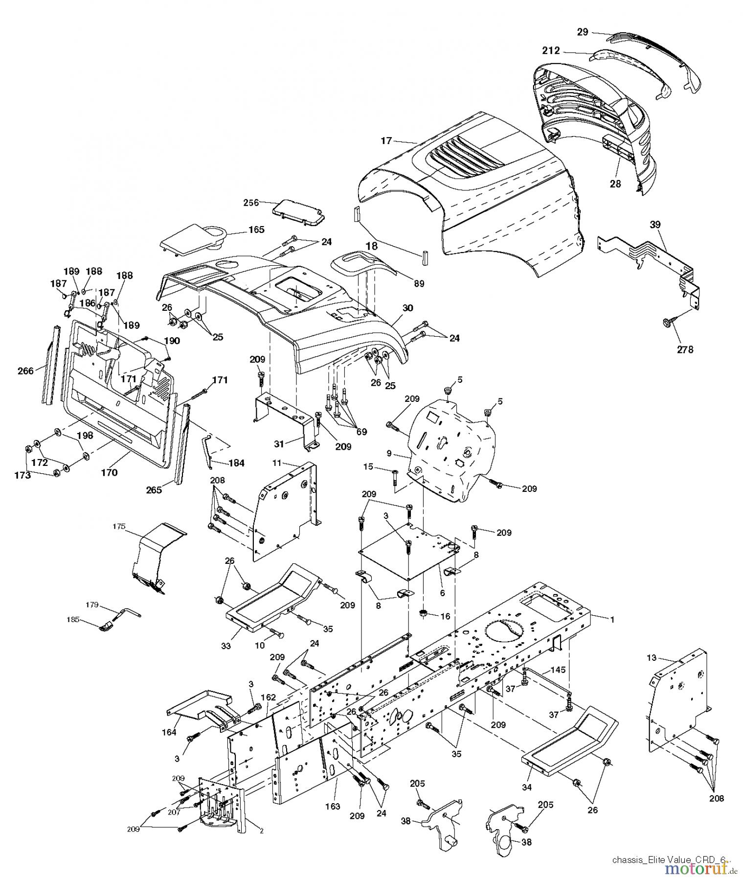  Jonsered Rasen  und Garten Traktoren LT2113 CM (96061022405) - Jonsered Lawn & Garden Tractor (2011-01) CHASSIS ENCLOSURES