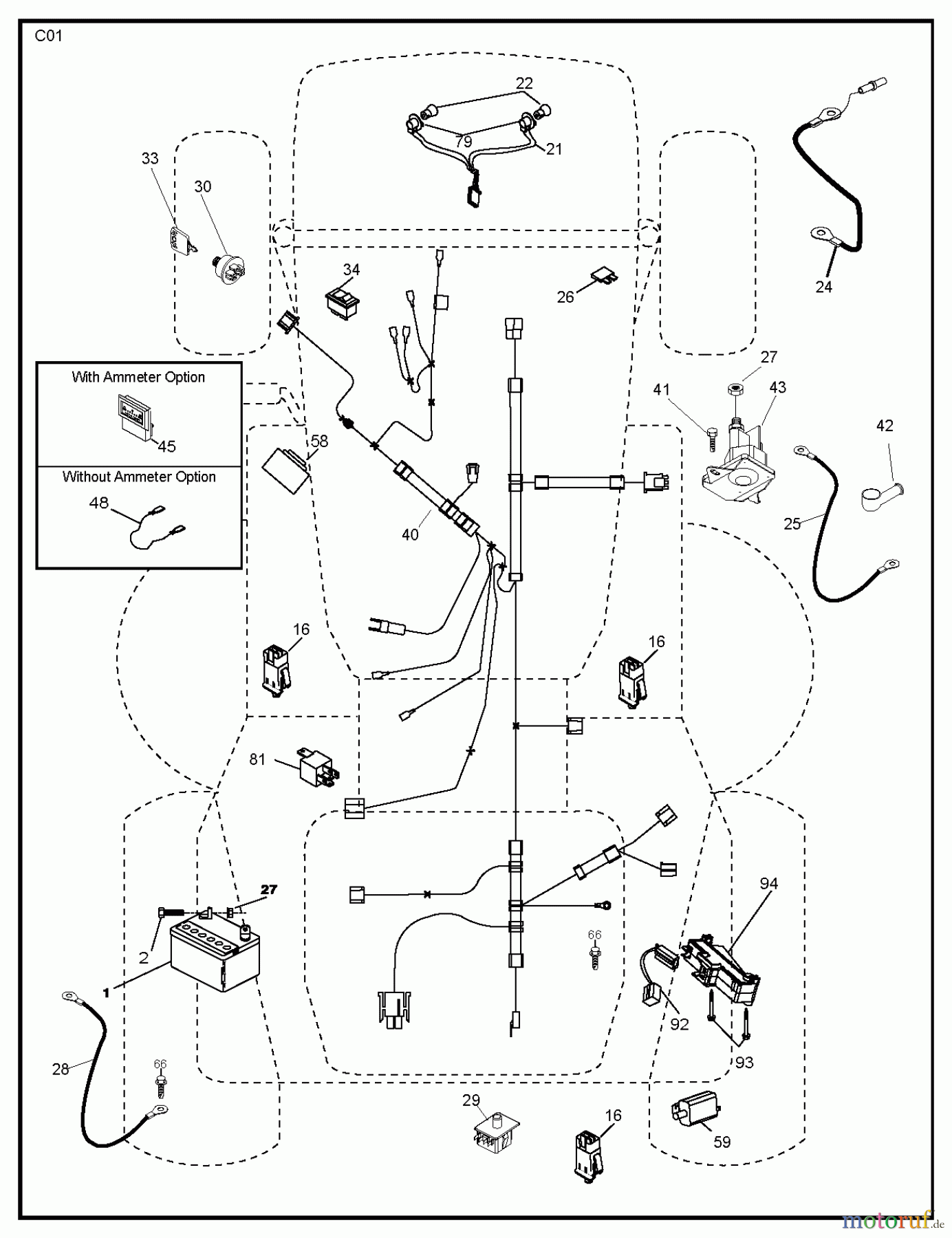 Jonsered Rasen und Garten Traktoren LT2113 CM (96061022405) - Jonsered Lawn & Garden Tractor (2011-01) ELECTRICAL