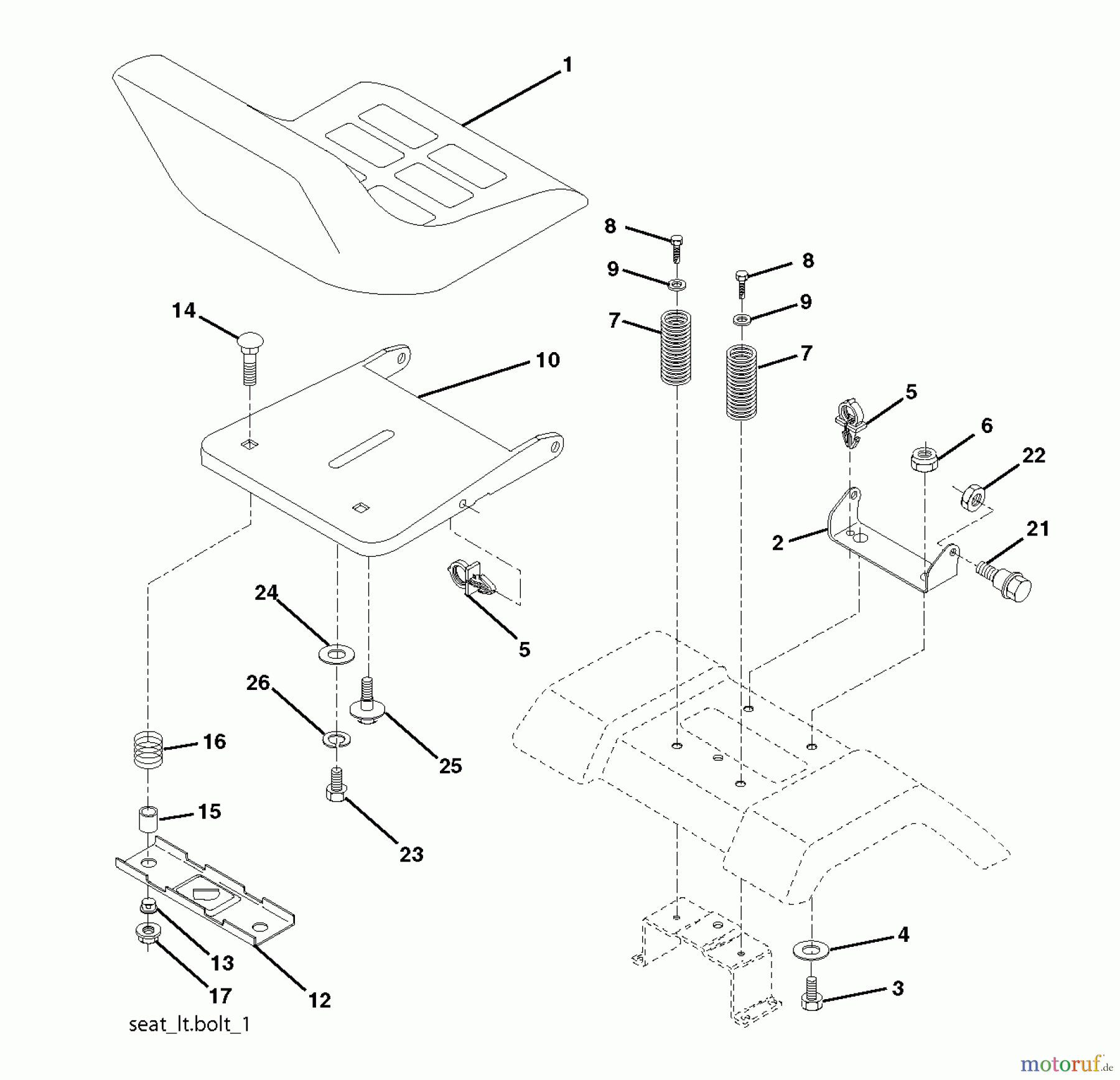 Jonsered Rasen  und Garten Traktoren LT2114 (96011029301) - Jonsered Lawn & Garden Tractor (2011-02) SEAT