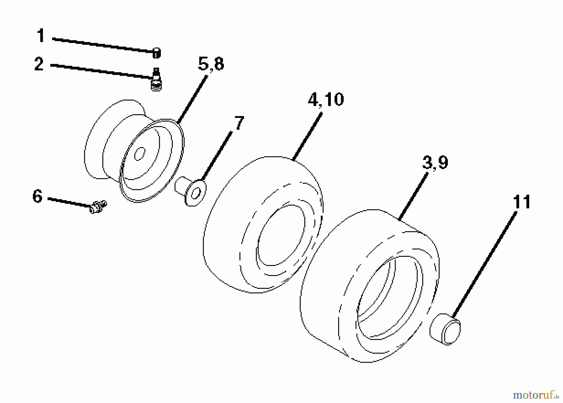 Jonsered Rasen und Garten Traktoren LT2114 (96011029300) - Jonsered Lawn & Garden Tractor (2010-11) WHEELS TIRES