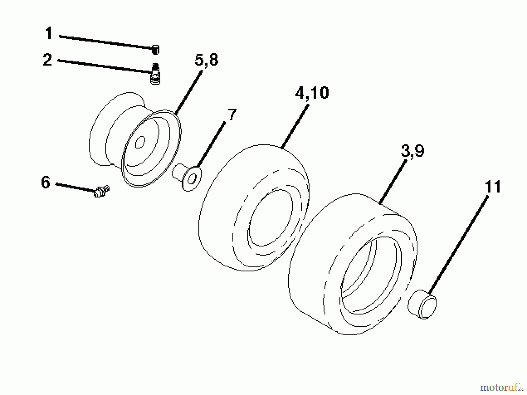 Jonsered Rasen und Garten Traktoren LT2114 (96011029304) - Jonsered Lawn & Garden Tractor (2013-05) WHEELS TIRES