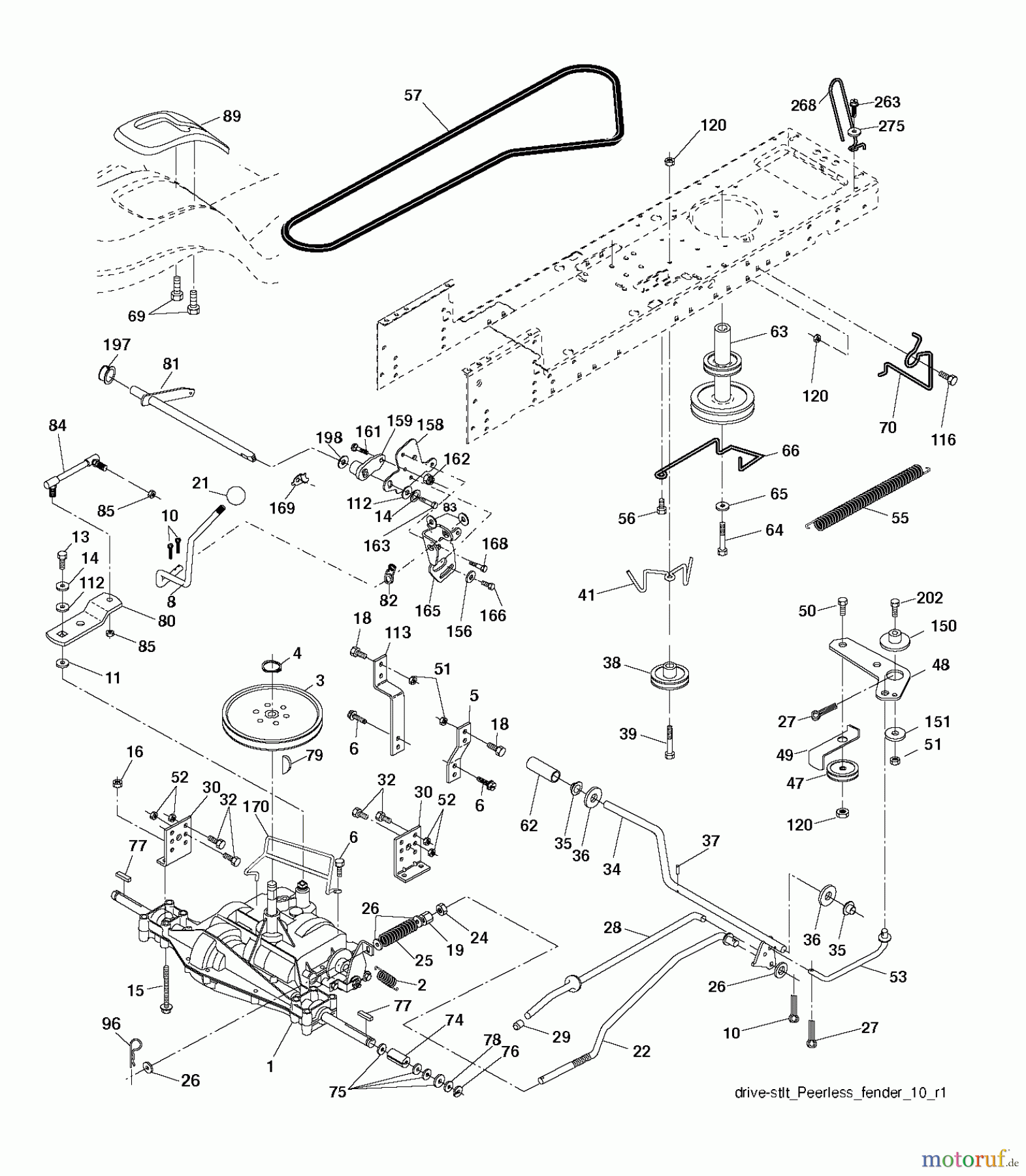 Jonsered Rasen und Garten Traktoren LT2114 (96011029303) - Jonsered Lawn & Garden Tractor (2012-08) DRIVE