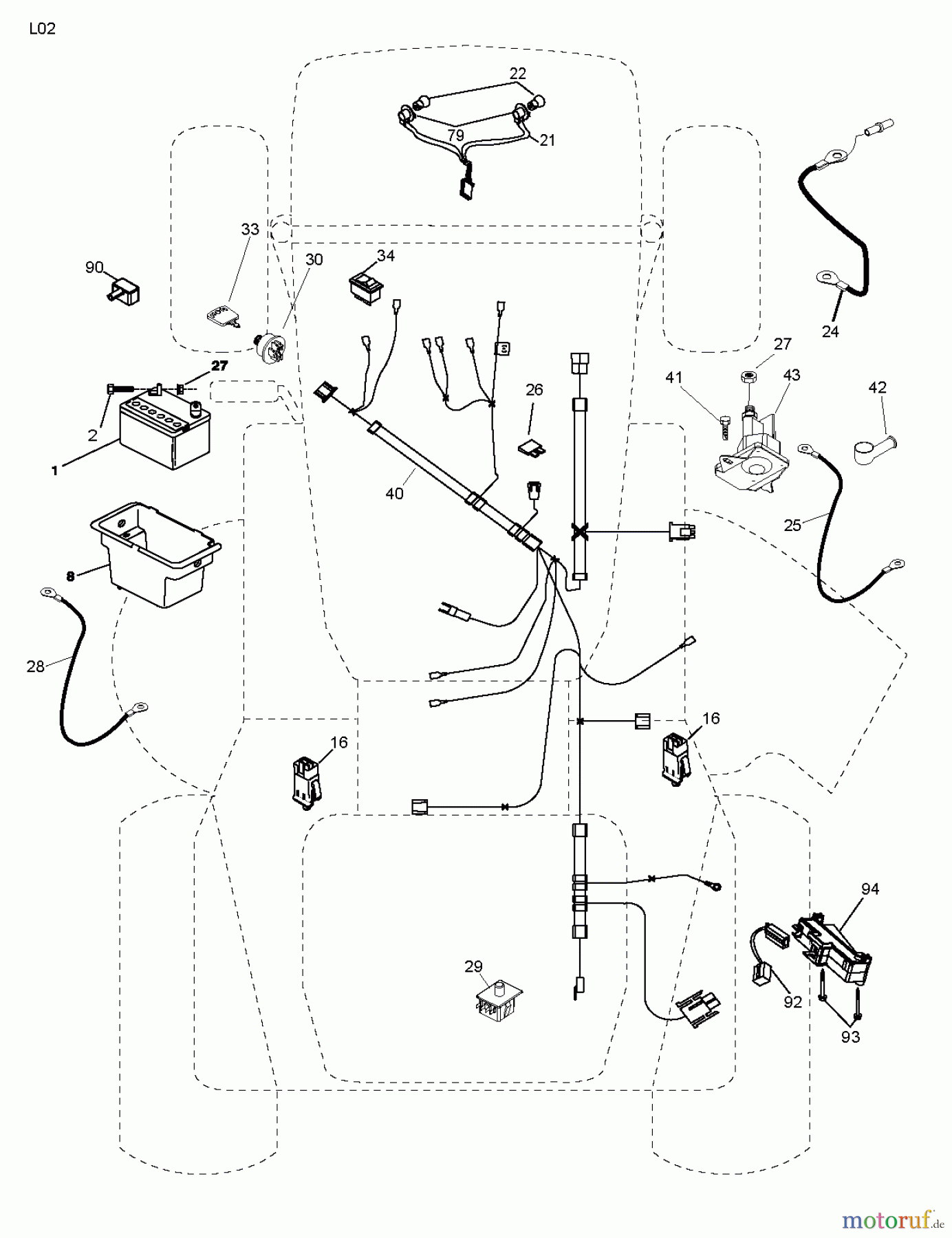 Jonsered Rasen und Garten Traktoren LT2114 (96011029302) - Jonsered Lawn & Garden Tractor (2011-10) ELECTRICAL