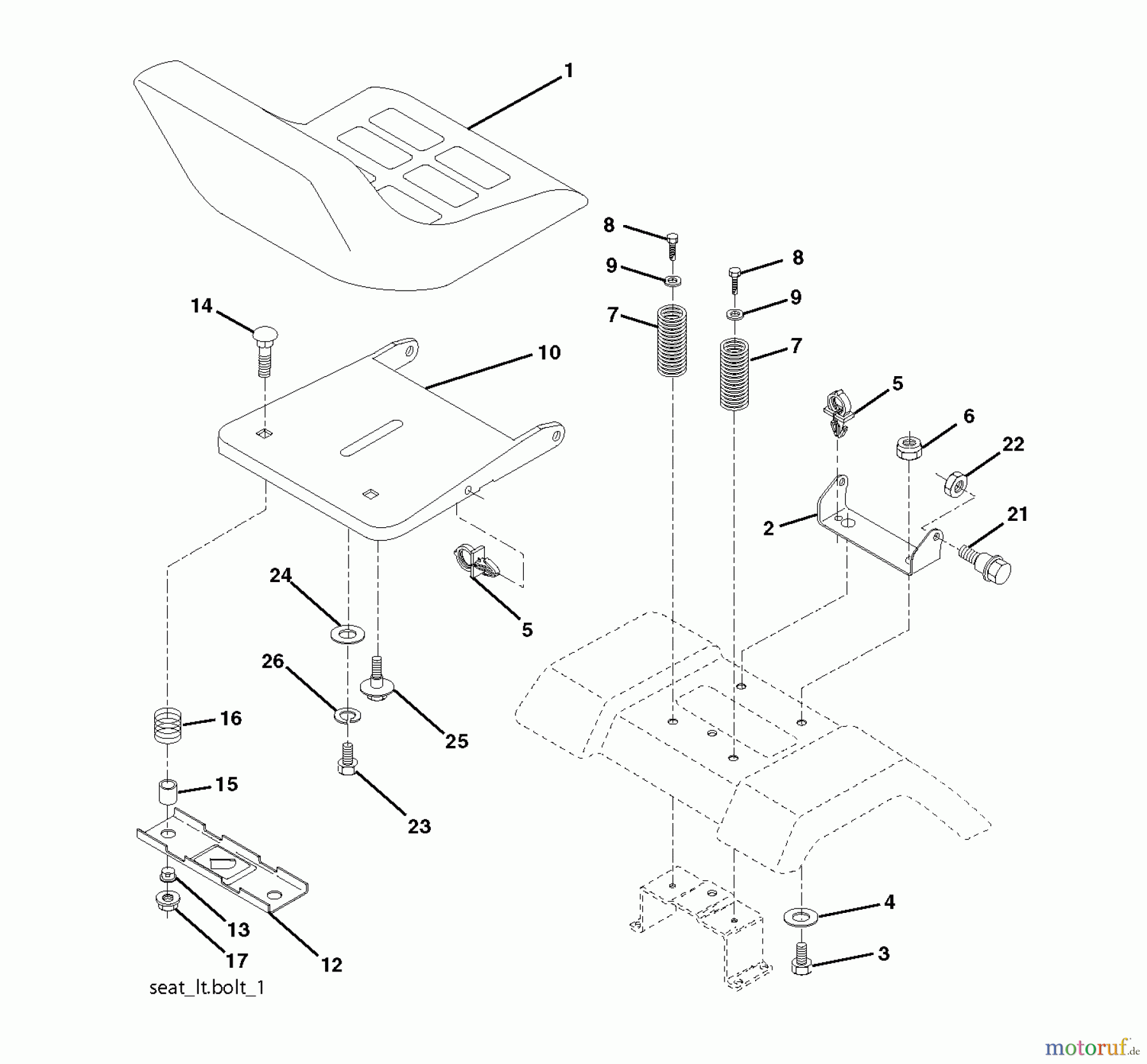 Jonsered Rasen und Garten Traktoren LT2114 (96011029302) - Jonsered Lawn & Garden Tractor (2011-10) SEAT
