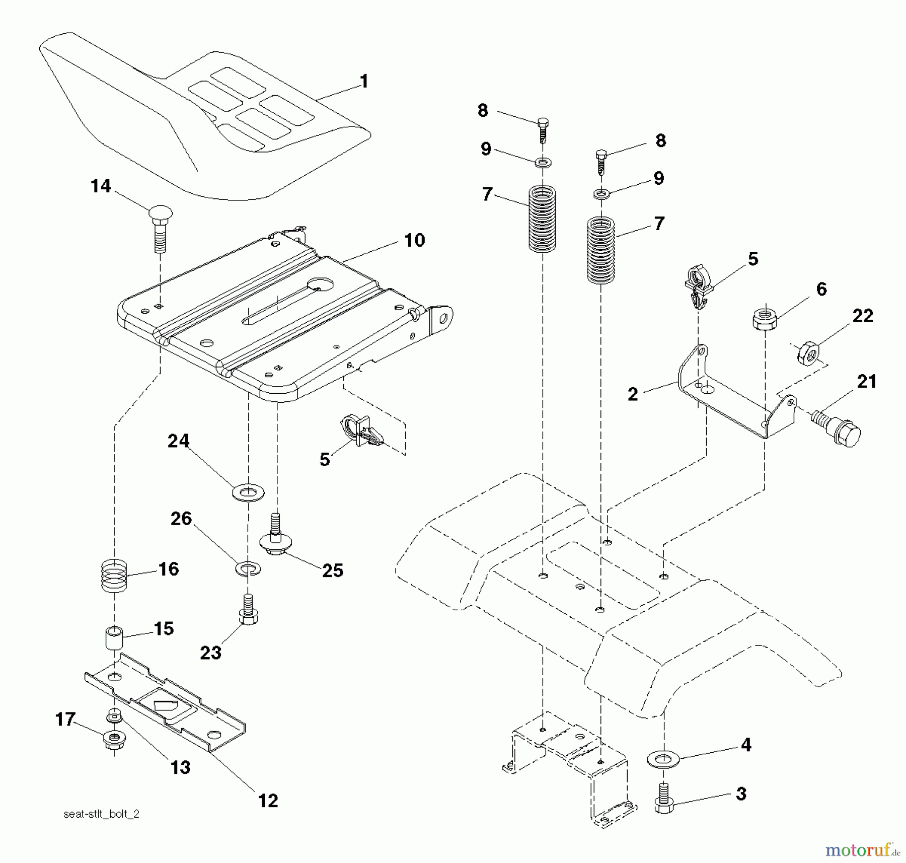  Jonsered Rasen  und Garten Traktoren LT2114 A (96011030201) - Jonsered Lawn & Garden Tractor (2012-11) SEAT
