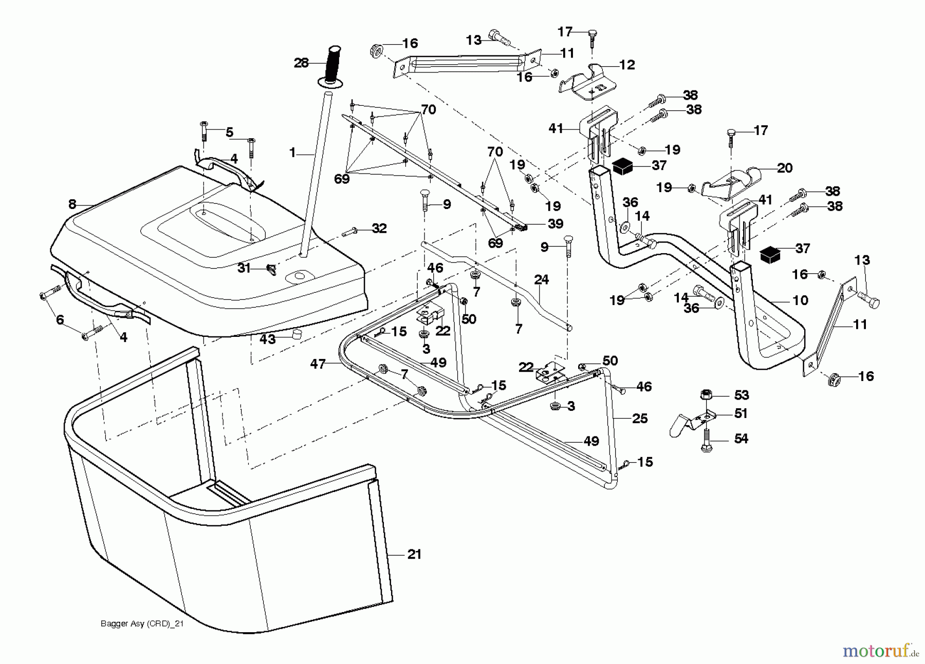 Jonsered Rasen und Garten Traktoren LT2114 CA (96061032001) - Jonsered Lawn & Garden Tractor (2011-09) BAGGER