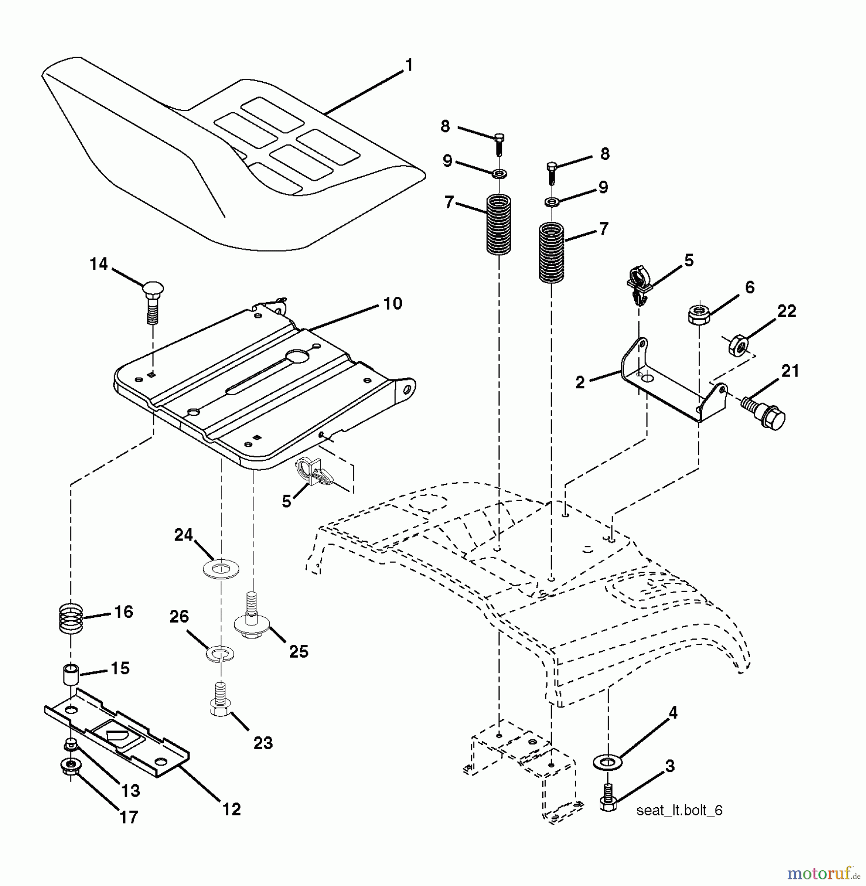 Jonsered Rasen und Garten Traktoren LT2114 CA (96061032000) - Jonsered Lawn & Garden Tractor (2010-11) SEAT