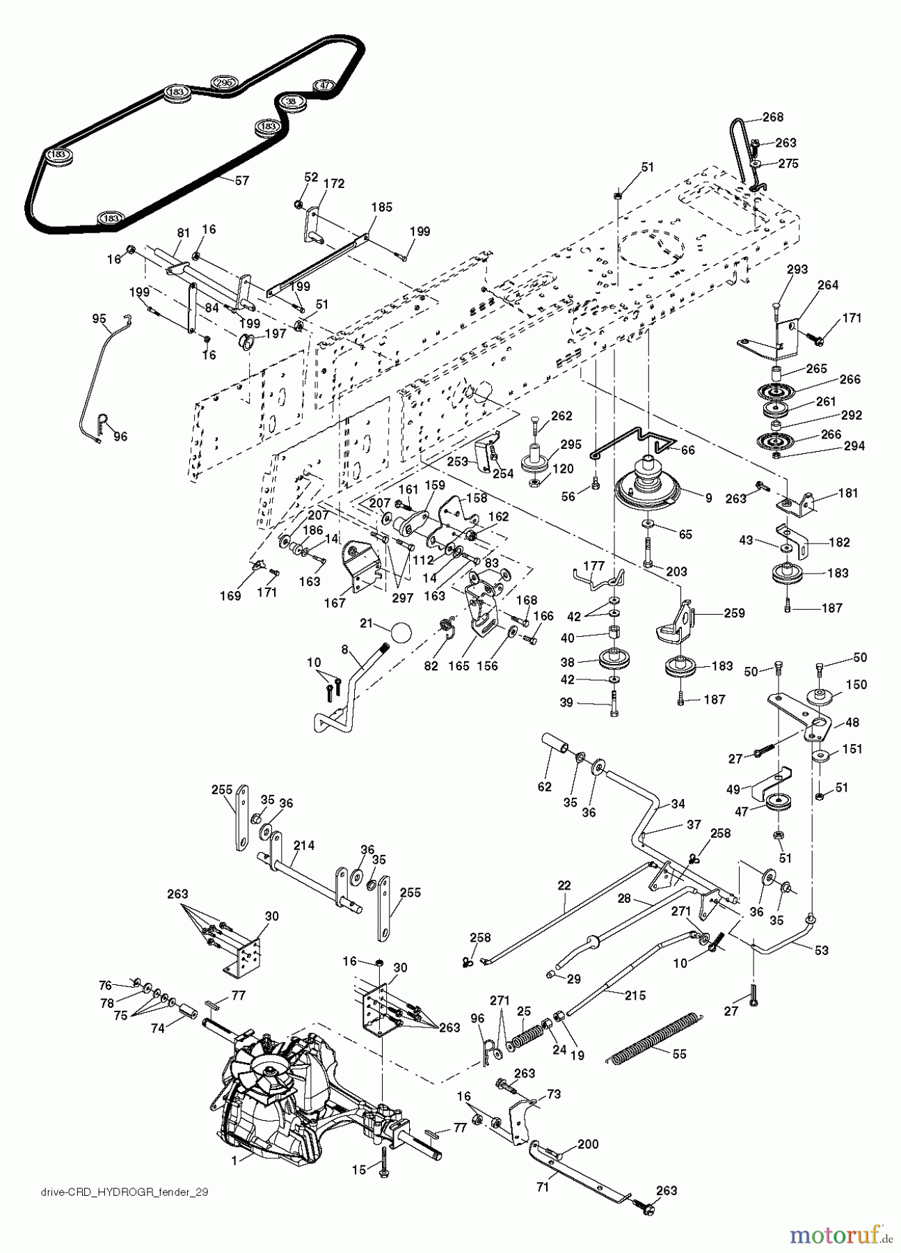  Jonsered Rasen  und Garten Traktoren LT2114 CA (96061032002) - Jonsered Lawn & Garden Tractor (2012-08) DRIVE