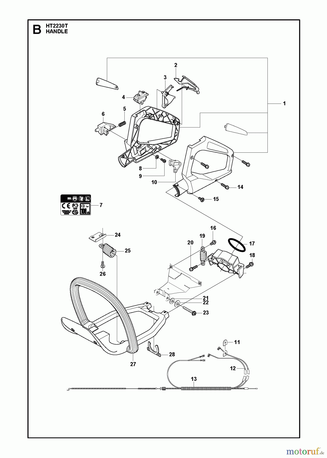 Jonsered Heckenscheren HT2230T - Jonsered Hedge Trimmer (2010-03) HANDLE