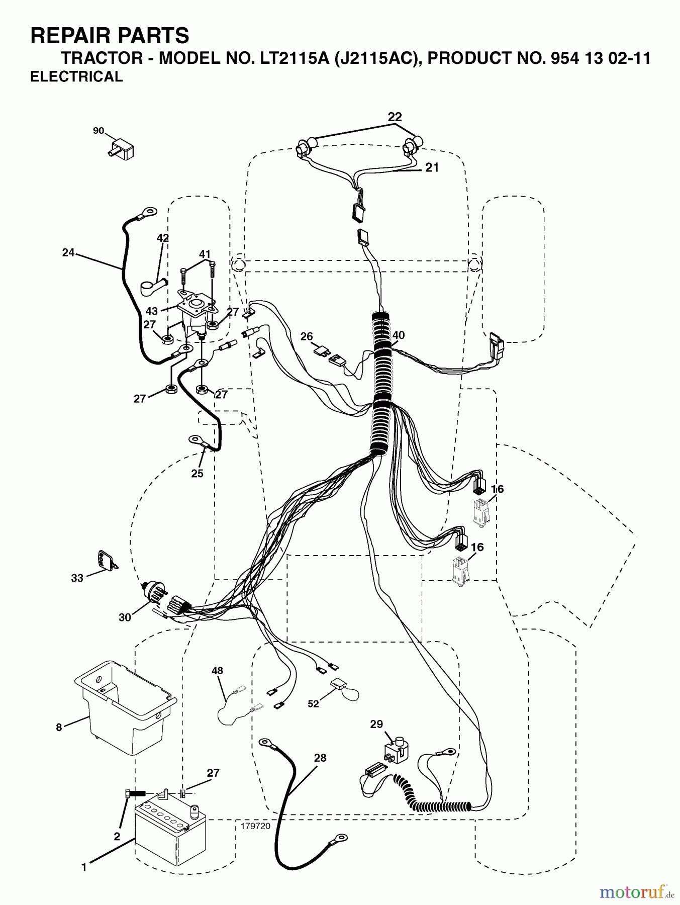 Jonsered Rasen und Garten Traktoren LT2115 A (J2115AC, 954130211) - Jonsered Lawn & Garden Tractor (2004-09) ELECTRICAL