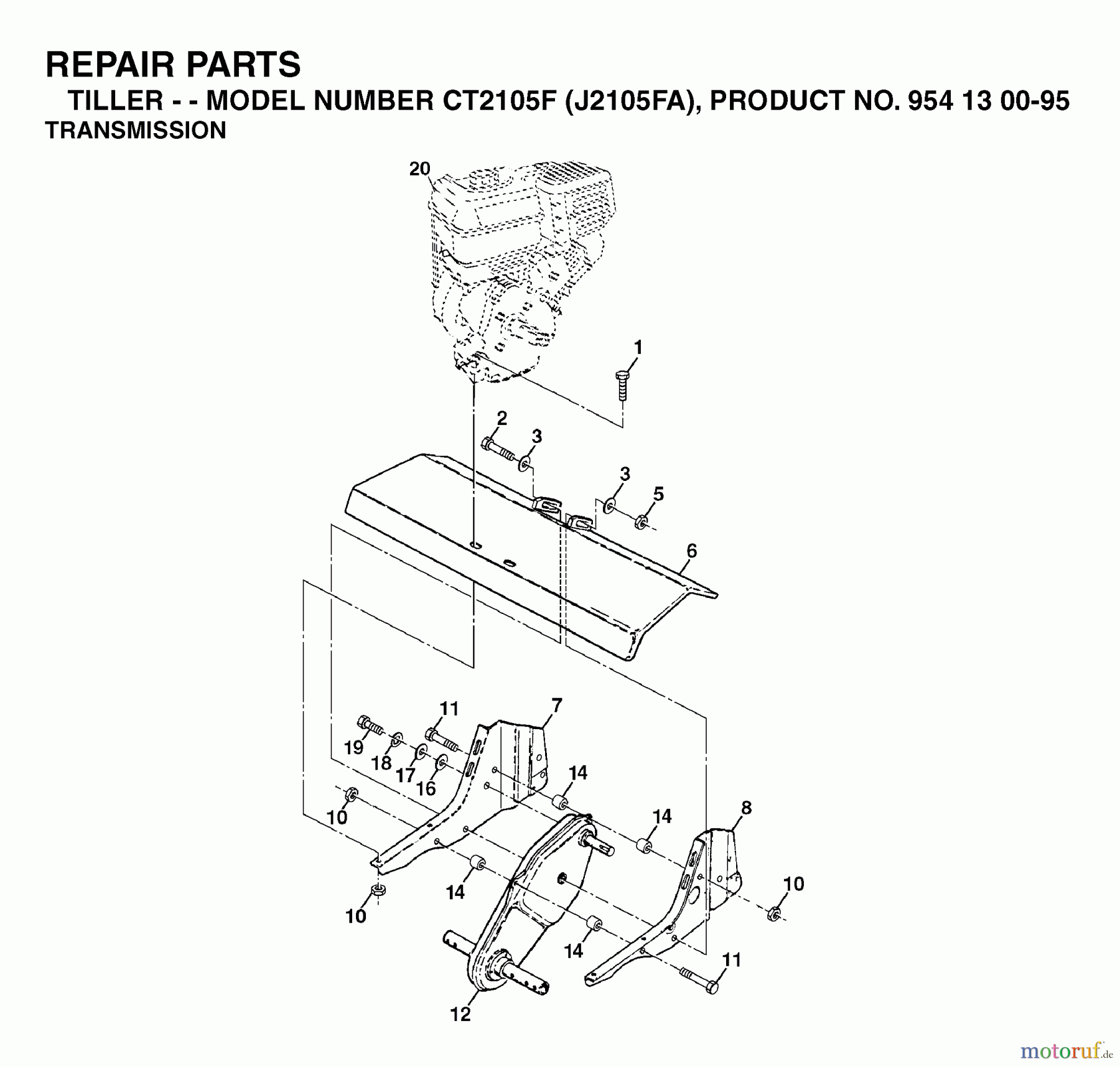 Jonsered Rasen und Garten Traktoren CT2105 (J2105FA, 954130095) - Jonsered Lawn & Garden Tractor (2003-01) TRANSMISSION