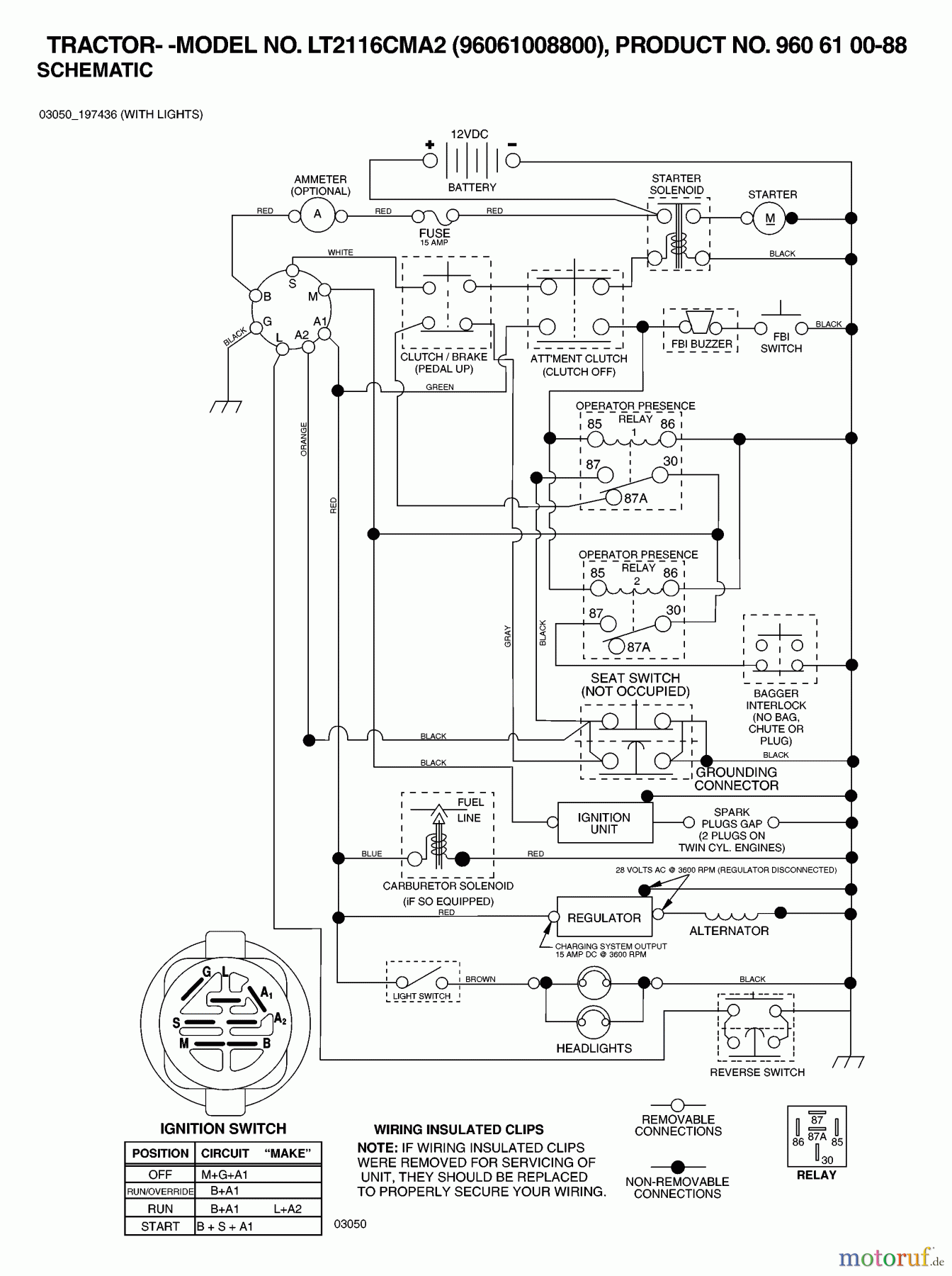 Jonsered Rasen und Garten Traktoren LT2116 CMA2 (96061008800) - Jonsered Lawn & Garden Tractor (2006-02) SCHEMATIC