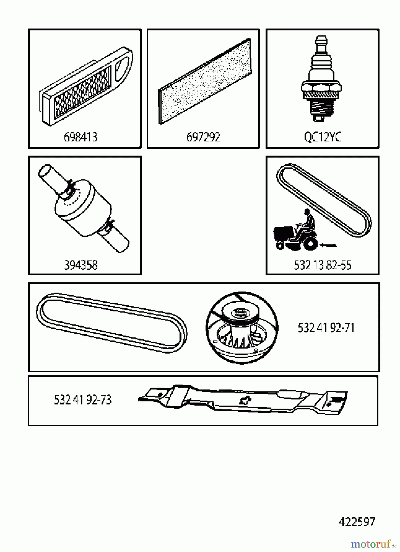 Jonsered Rasen und Garten Traktoren LT2213 (96041007902) - Jonsered Lawn & Garden Tractor (2010-07) FREQUENTLY USED PARTS