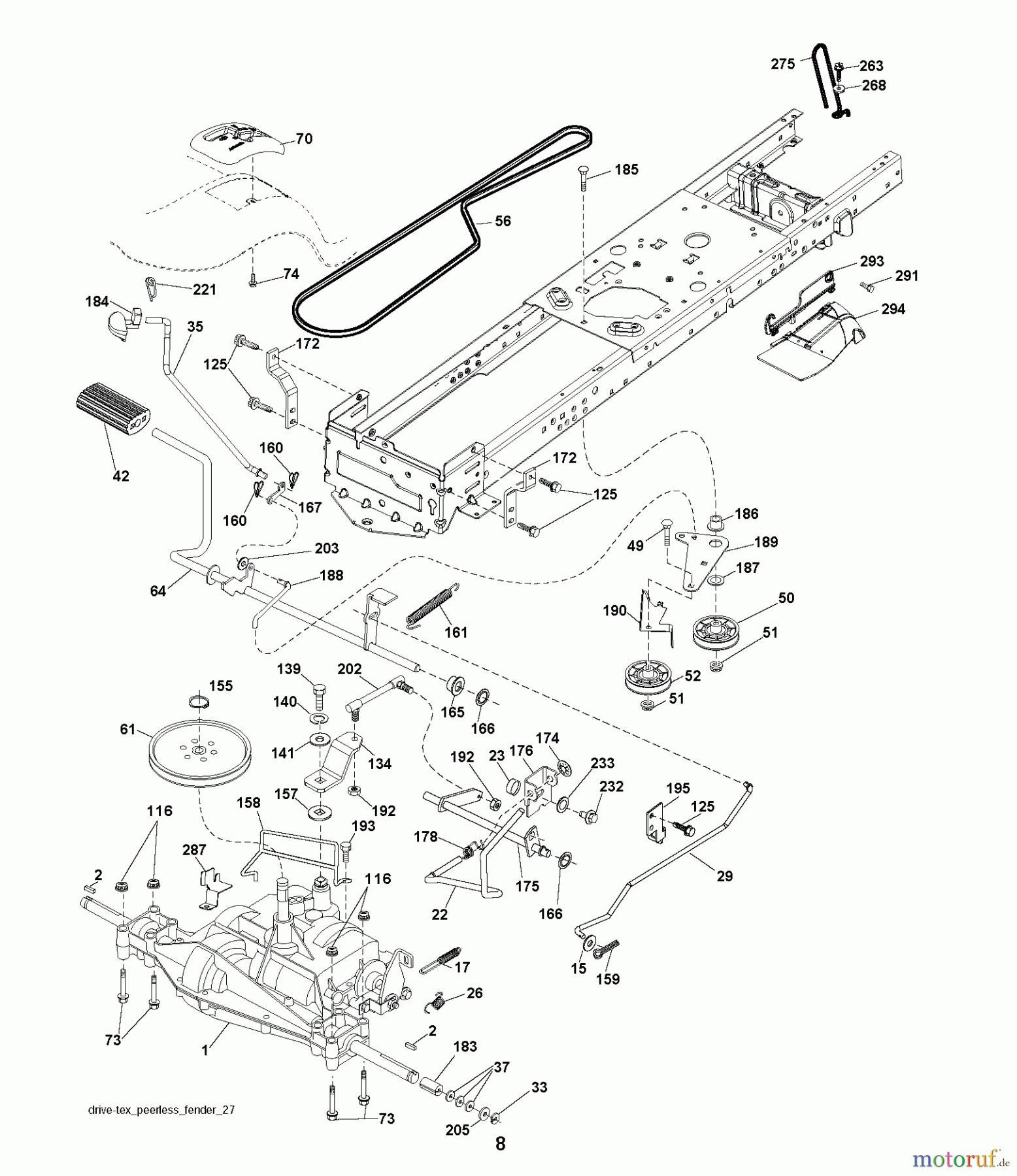  Jonsered Rasen  und Garten Traktoren LT2213 (96041008700) - Jonsered Lawn & Garden Tractor (2009-01) DRIVE