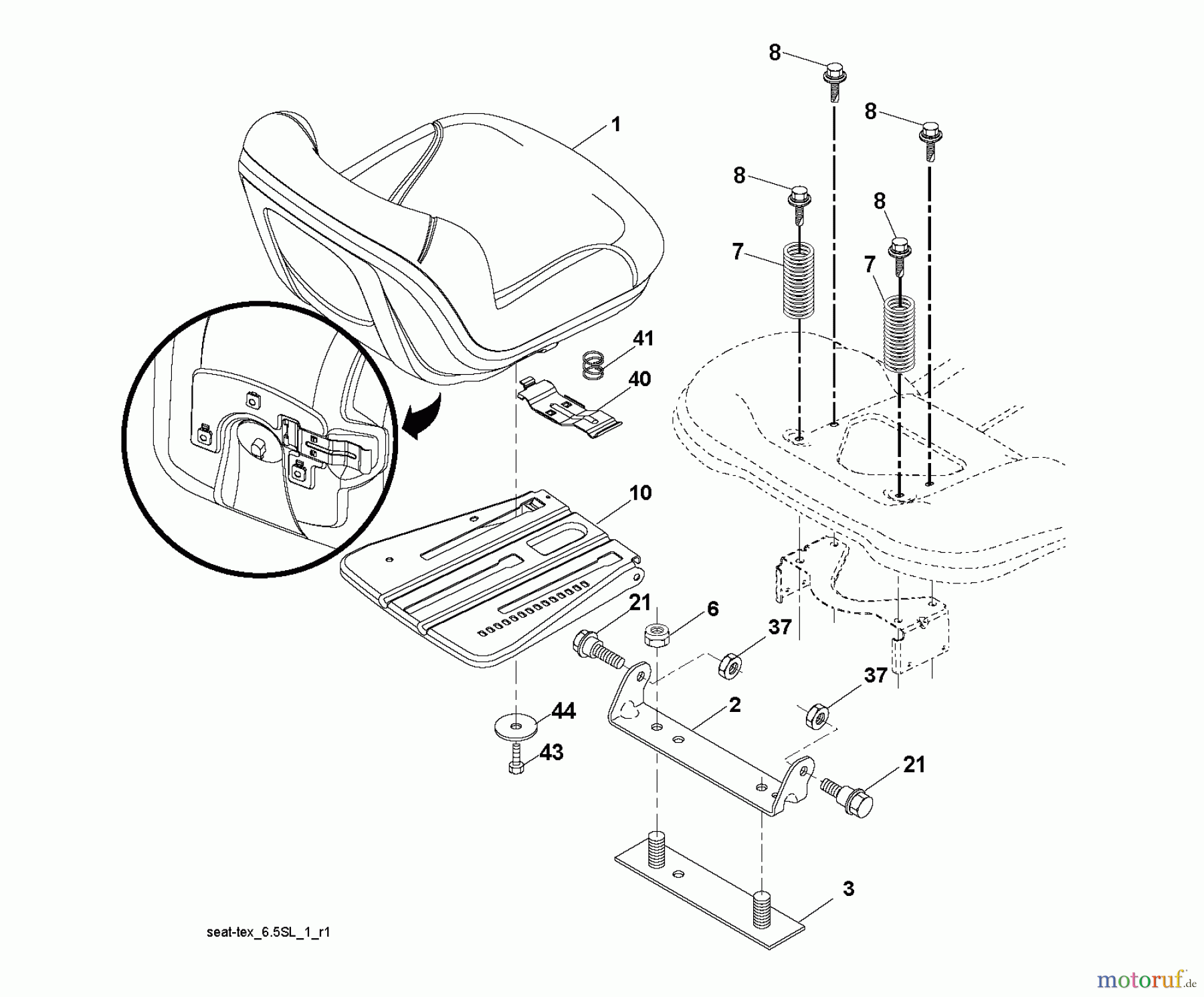 Jonsered Rasen  und Garten Traktoren LT2213 (96041008700) - Jonsered Lawn & Garden Tractor (2009-01) SEAT