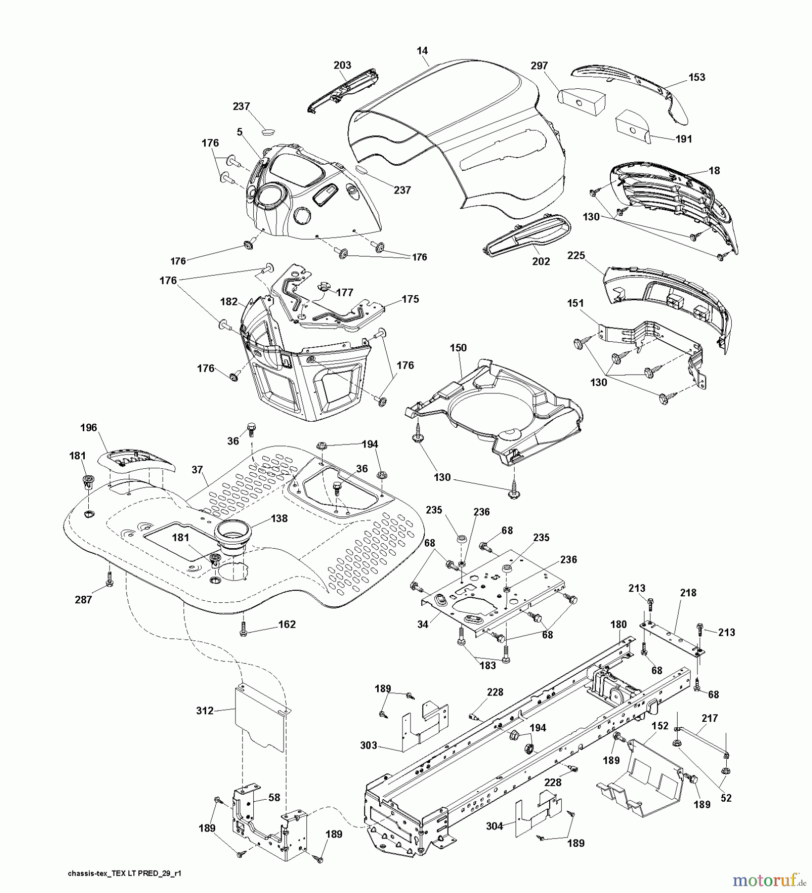  Jonsered Rasen  und Garten Traktoren LT2213 (96041008703) - Jonsered Lawn & Garden Tractor (2012-08) CHASSIS ENCLOSURES