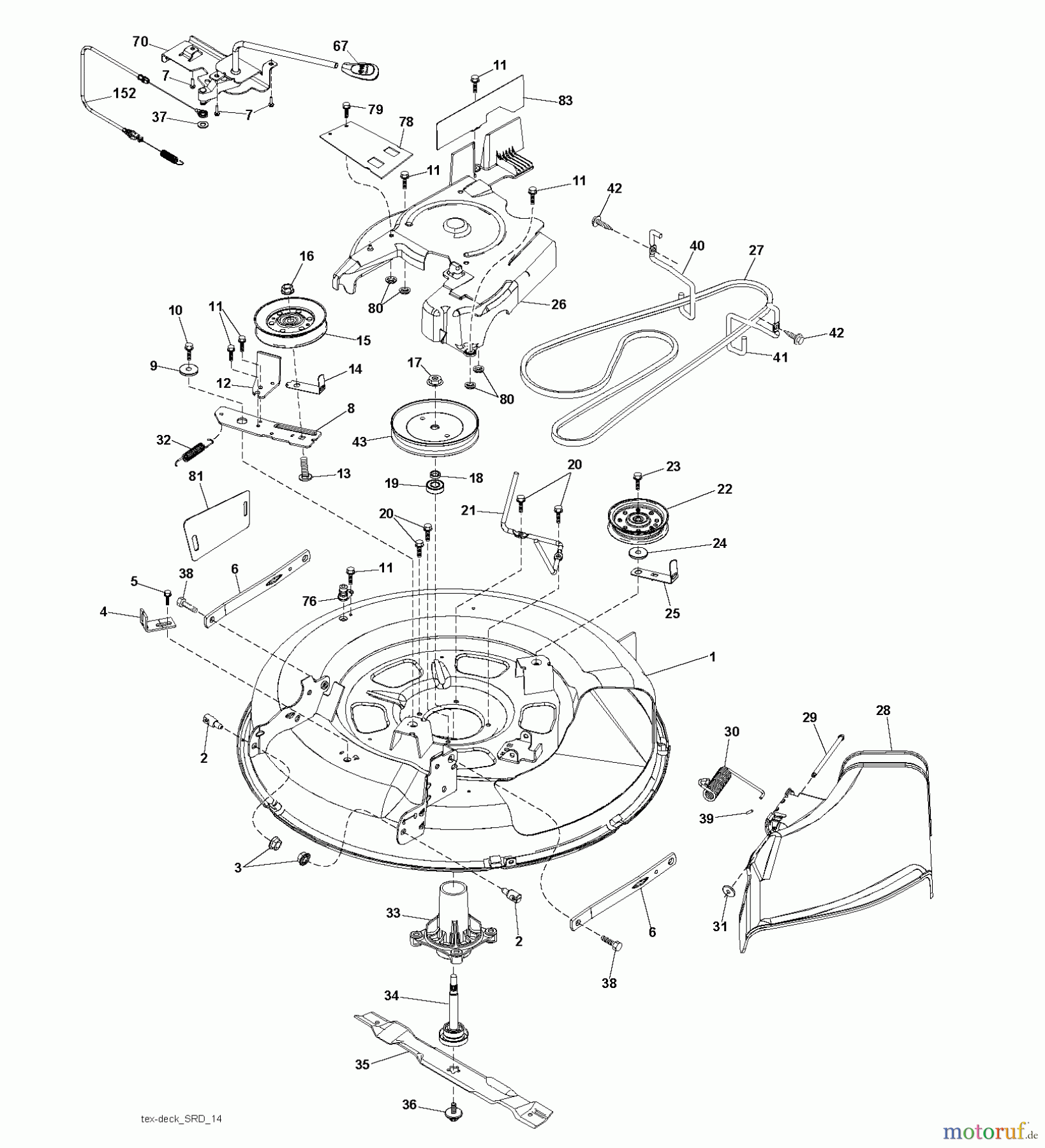  Jonsered Rasen  und Garten Traktoren LT2213 (96041008702) - Jonsered Lawn & Garden Tractor (2010-08) MOWER DECK / CUTTING DECK