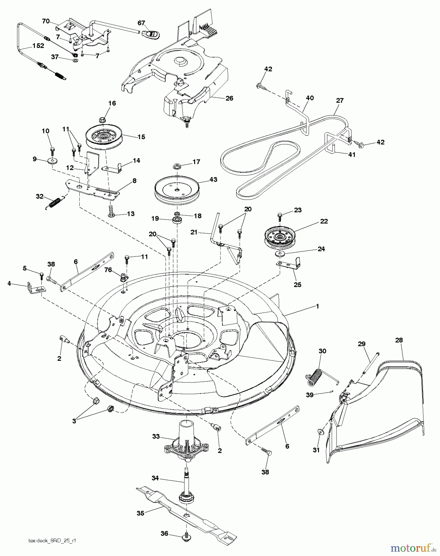 Jonsered Rasen und Garten Traktoren LT2213 A (96041008000) - Jonsered Lawn & Garden Tractor (2009-01) MOWER DECK / CUTTING DECK