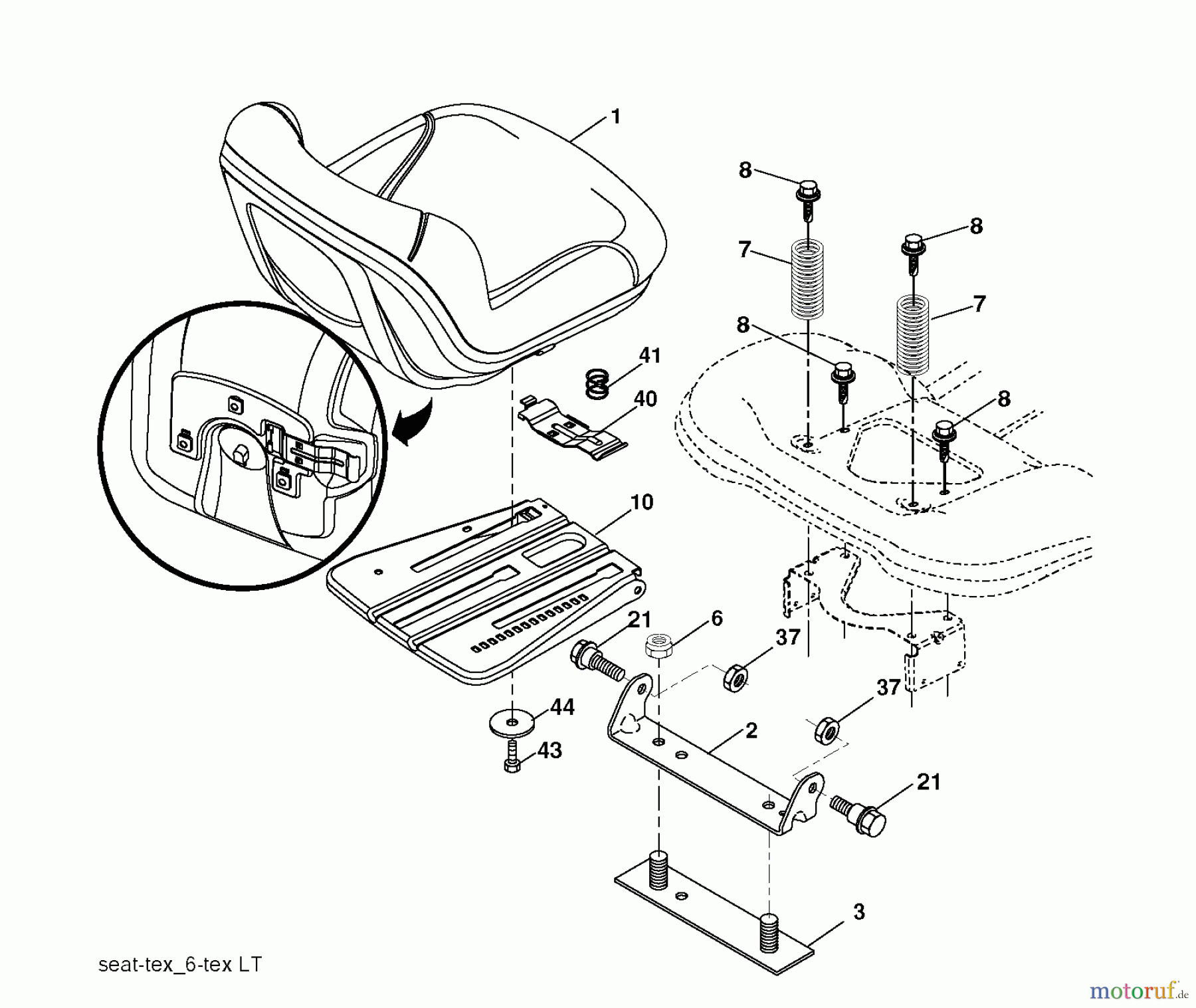 Jonsered Rasen und Garten Traktoren LT2213 A (96041008800) - Jonsered Lawn & Garden Tractor (2009-02) SEAT