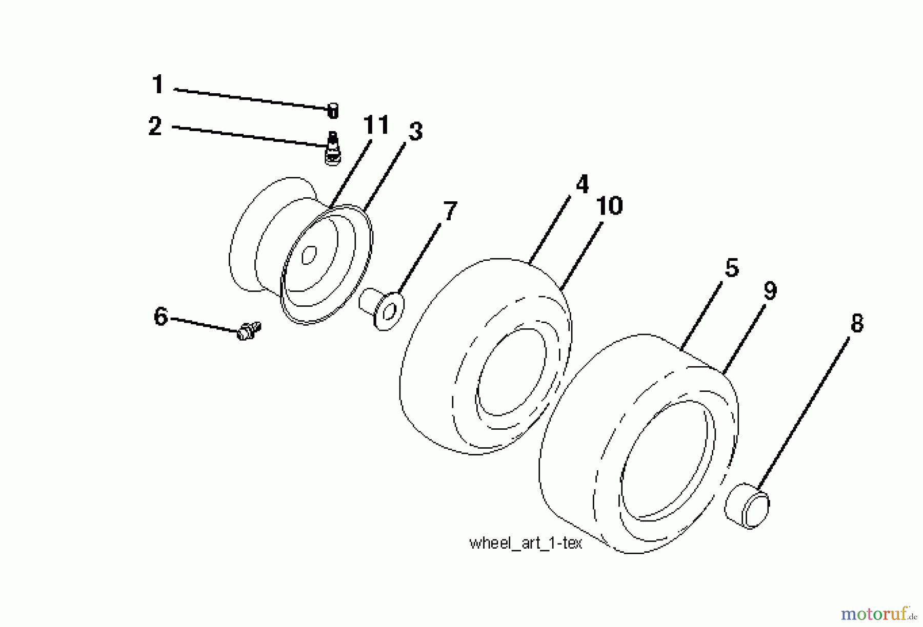 Jonsered Rasen und Garten Traktoren LT2213 A (96041008800) - Jonsered Lawn & Garden Tractor (2009-02) WHEELS TIRES