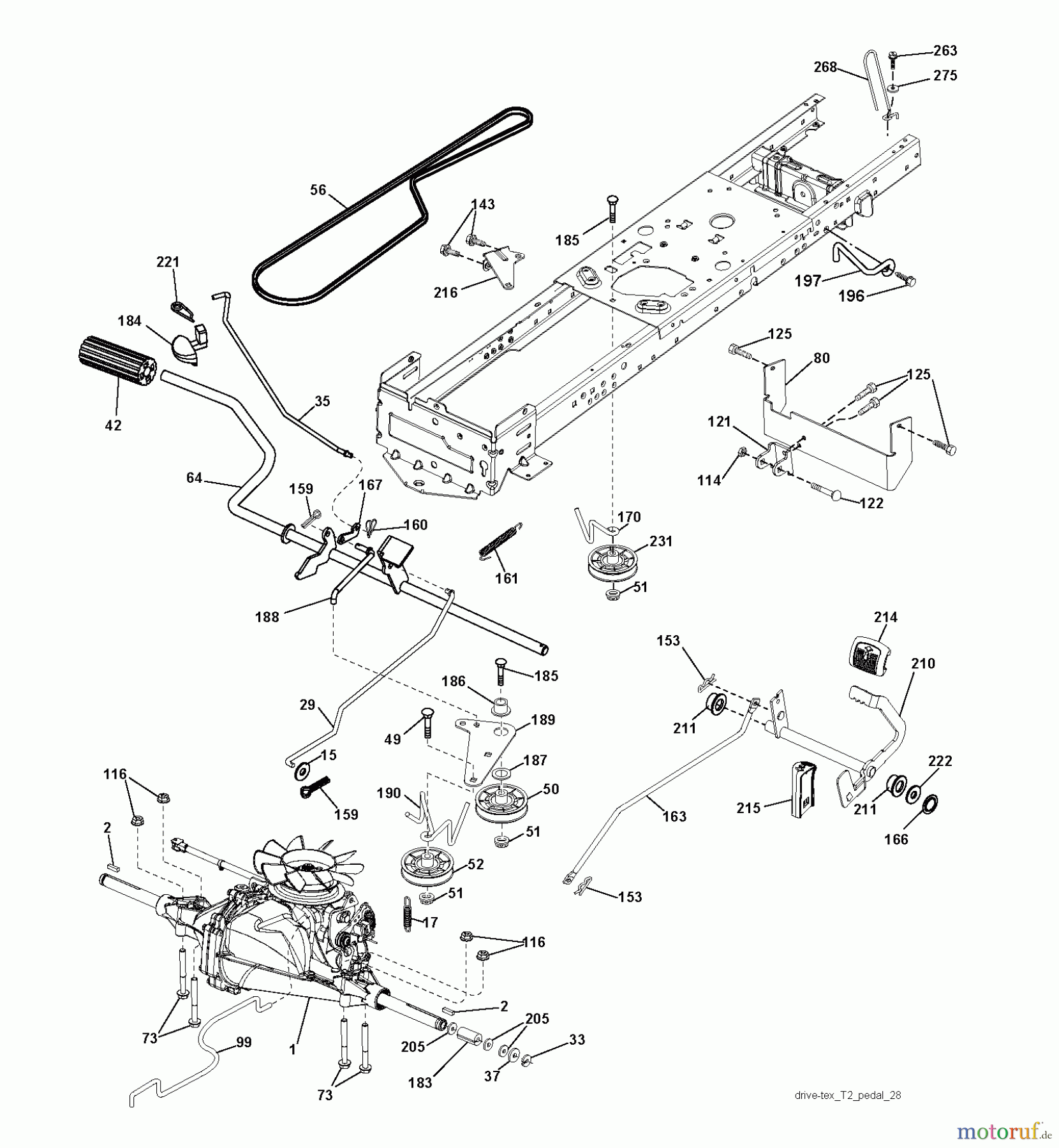 Jonsered Rasen und Garten Traktoren LT2213 A (96041015202) - Jonsered Lawn & Garden Tractor (2011-04) DRIVE