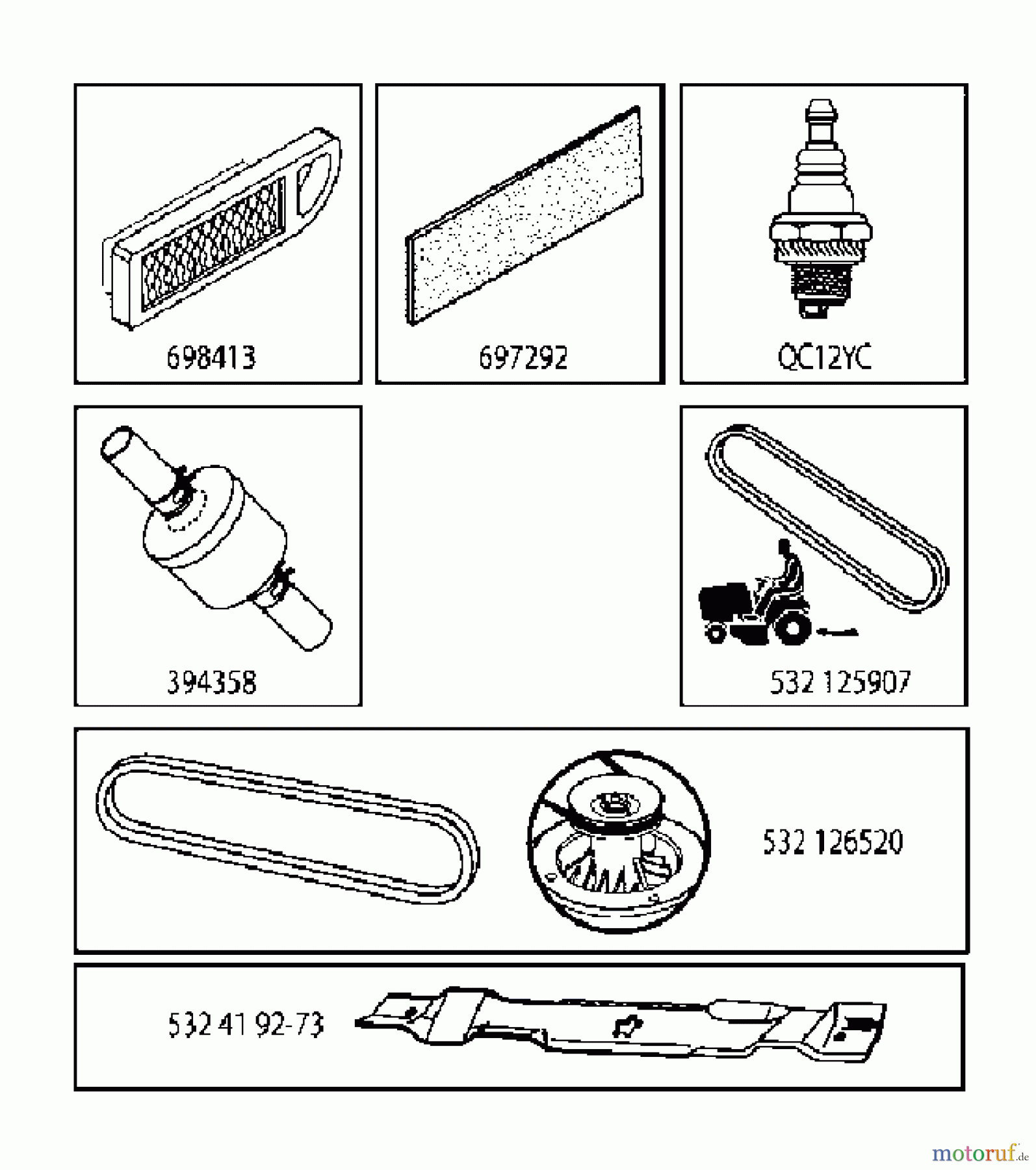 Jonsered Rasen und Garten Traktoren LT2213 A (96041015200) - Jonsered Lawn & Garden Tractor (2010-01) FREQUENTLY USED PARTS
