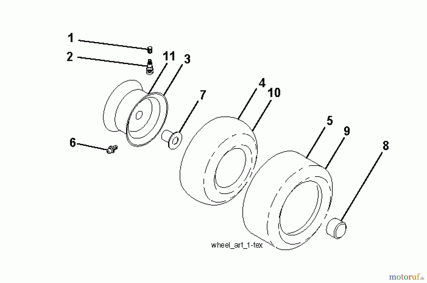 Jonsered Rasen und Garten Traktoren LT2213 A (96041015200) - Jonsered Lawn & Garden Tractor (2010-01) WHEELS TIRES