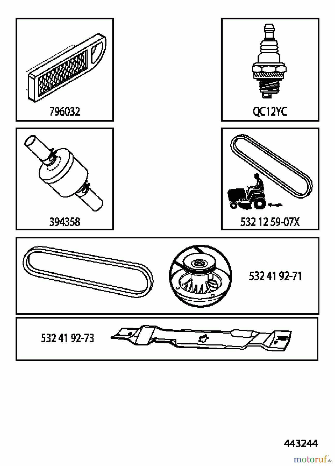 Jonsered Rasen und Garten Traktoren LT2213 A (96041015205) - Jonsered Lawn & Garden Tractor (2013-05) FREQUENTLY USED PARTS