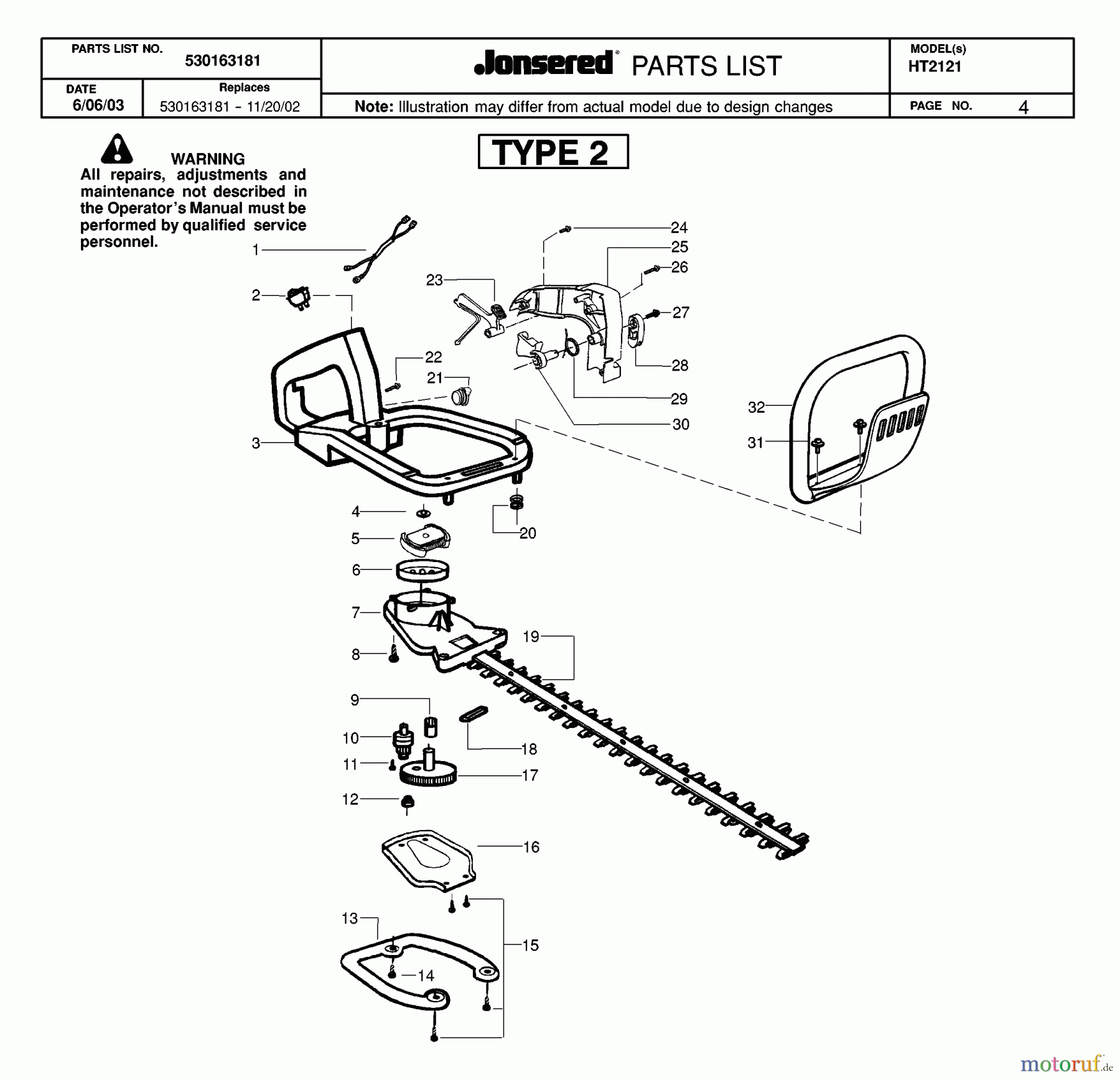  Jonsered Heckenscheren HT2121 - Jonsered Hedge Trimmer (2004-01) CLUTCH OIL PUMP #2