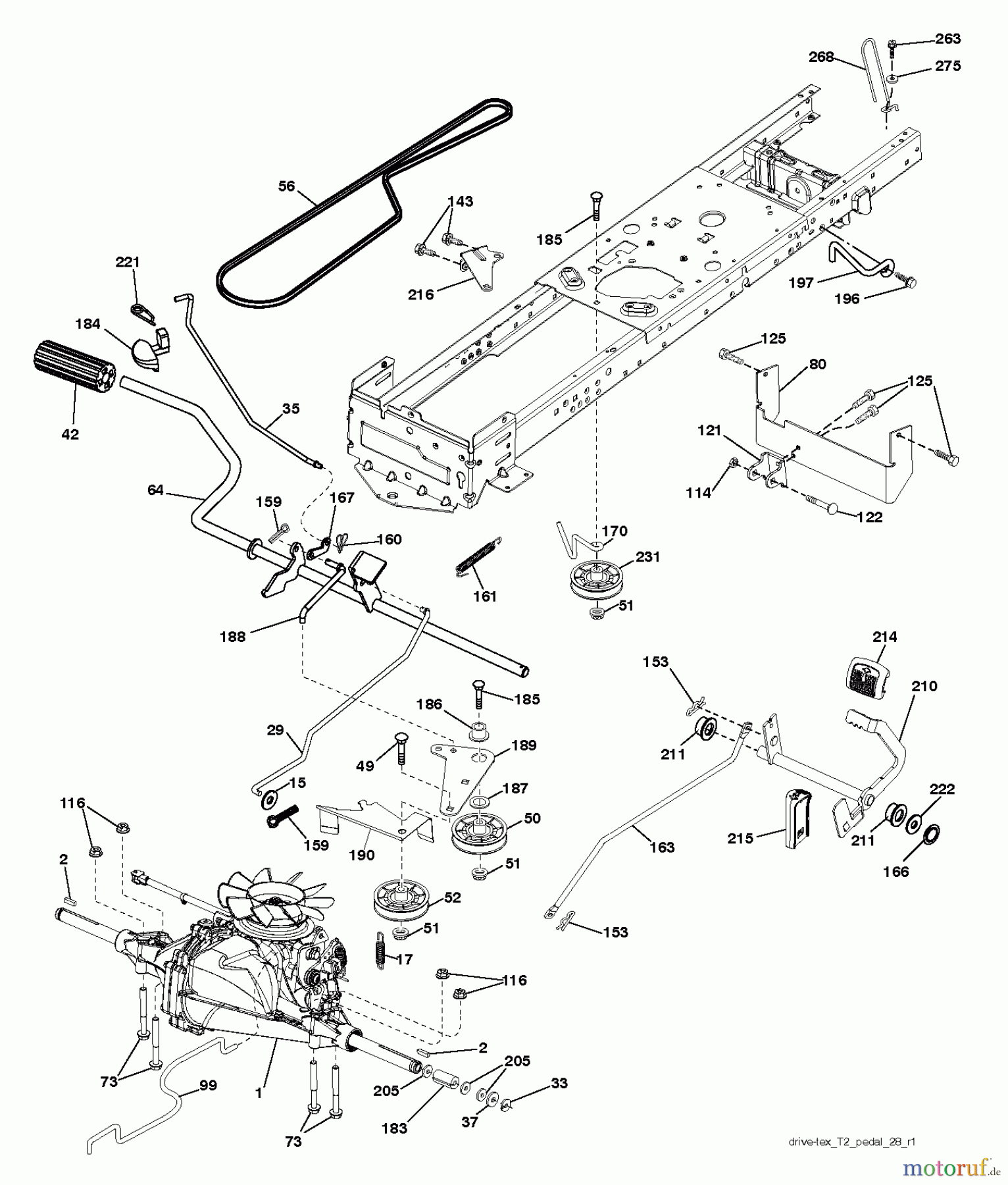 Jonsered Rasen und Garten Traktoren LT2213 A (96041015205) - Jonsered Lawn & Garden Tractor (2013-05) DRIVE