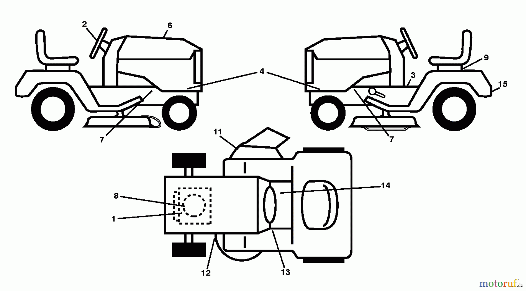 Jonsered Rasen und Garten Traktoren LT2213 A (96041015205) - Jonsered Lawn & Garden Tractor (2013-05) DECALS