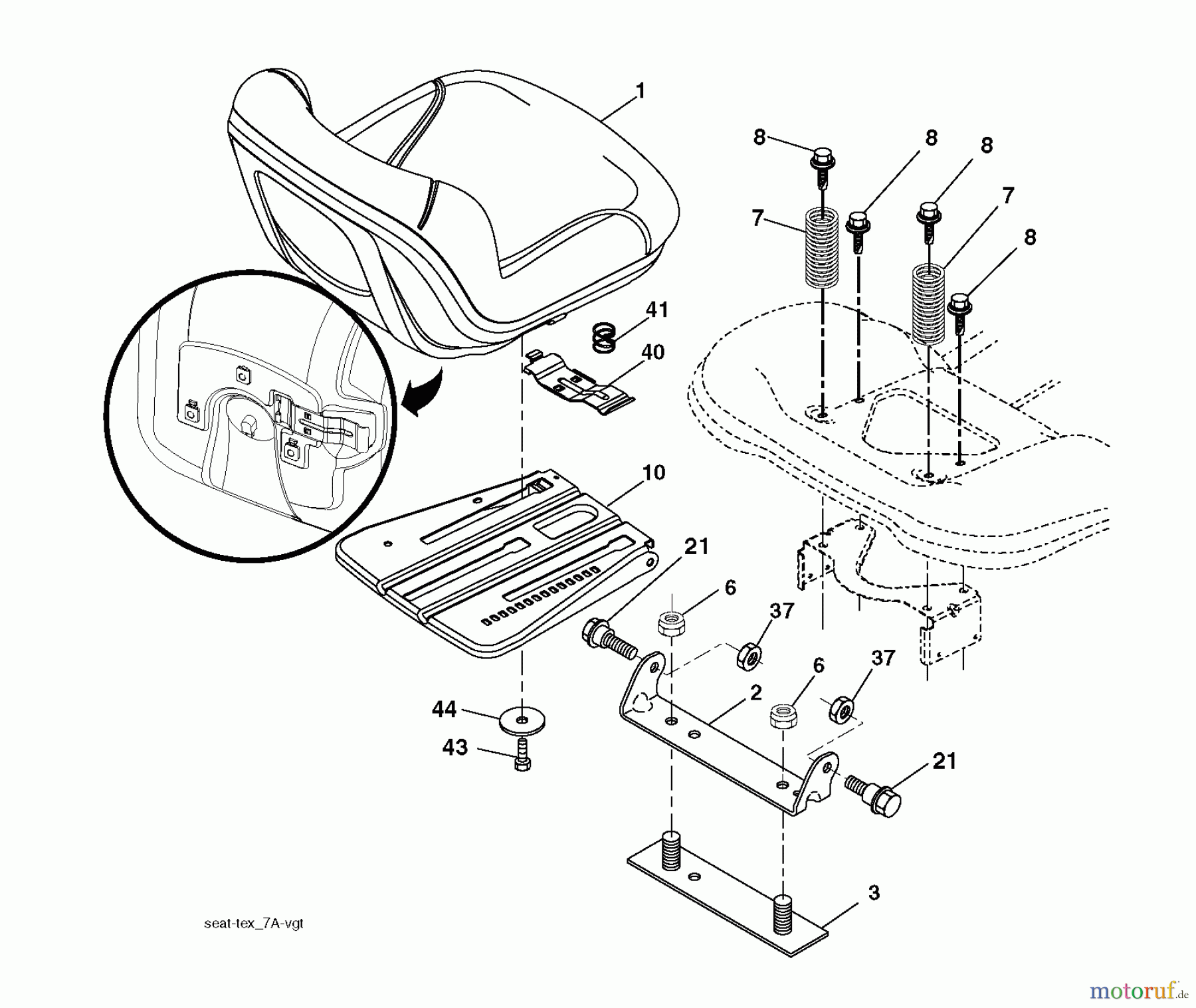 Jonsered Rasen und Garten Traktoren LT2213 CA (96051001000) - Jonsered Lawn & Garden Tractor (2010-10) SEAT