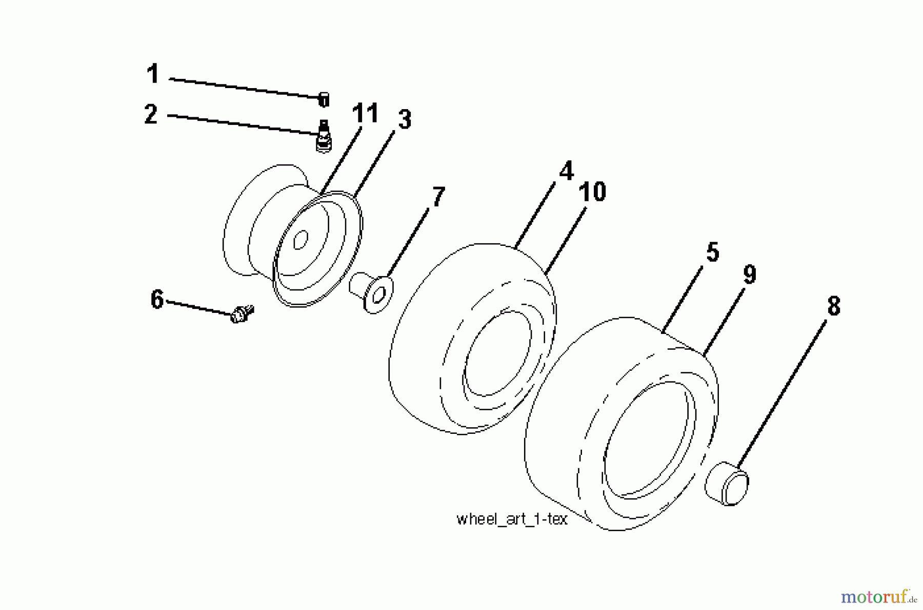 Jonsered Rasen und Garten Traktoren LT2213 A (96041015400) - Jonsered Lawn & Garden Tractor (2010-01) WHEELS TIRES