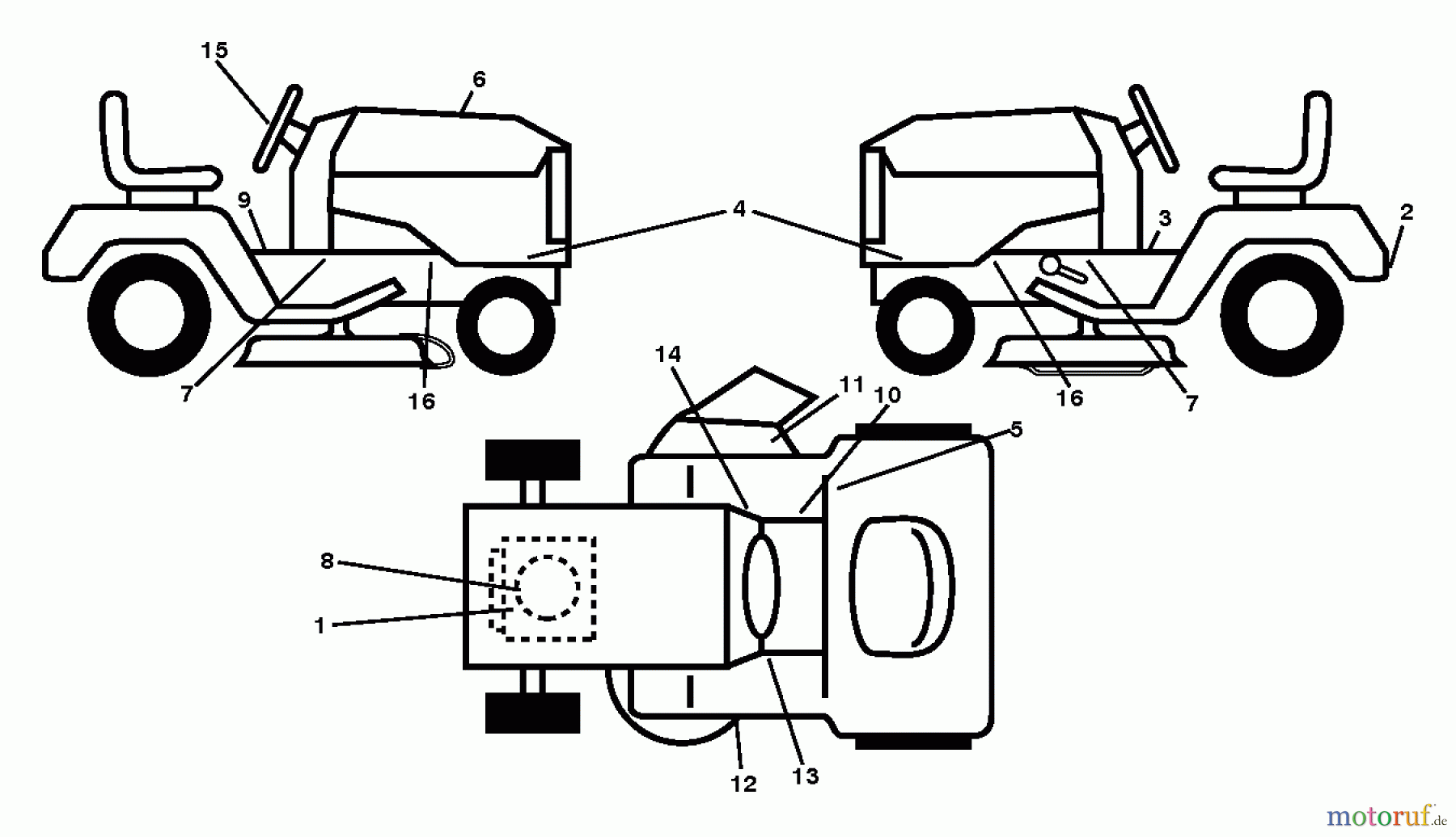  Jonsered Rasen  und Garten Traktoren LT2213 A (96041015402) - Jonsered Lawn & Garden Tractor (2011-08) DECALS