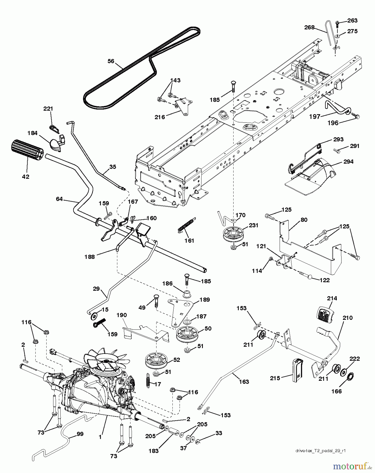  Jonsered Rasen  und Garten Traktoren LT2213 A (96041015402) - Jonsered Lawn & Garden Tractor (2011-08) DRIVE