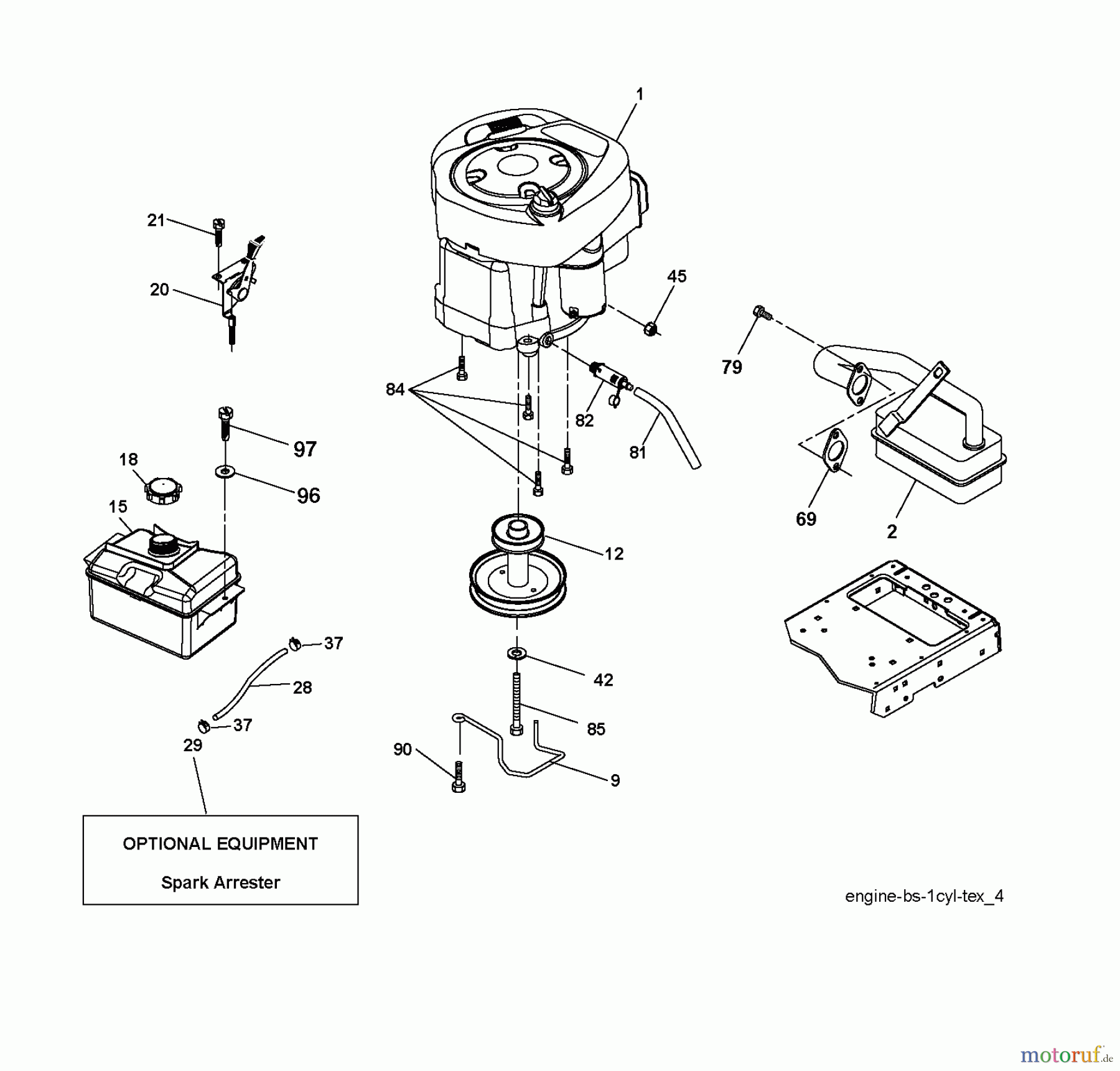 Jonsered Rasen und Garten Traktoren LT2213 C (96041008100) - Jonsered Lawn & Garden Tractor (2009-01) ENGINE