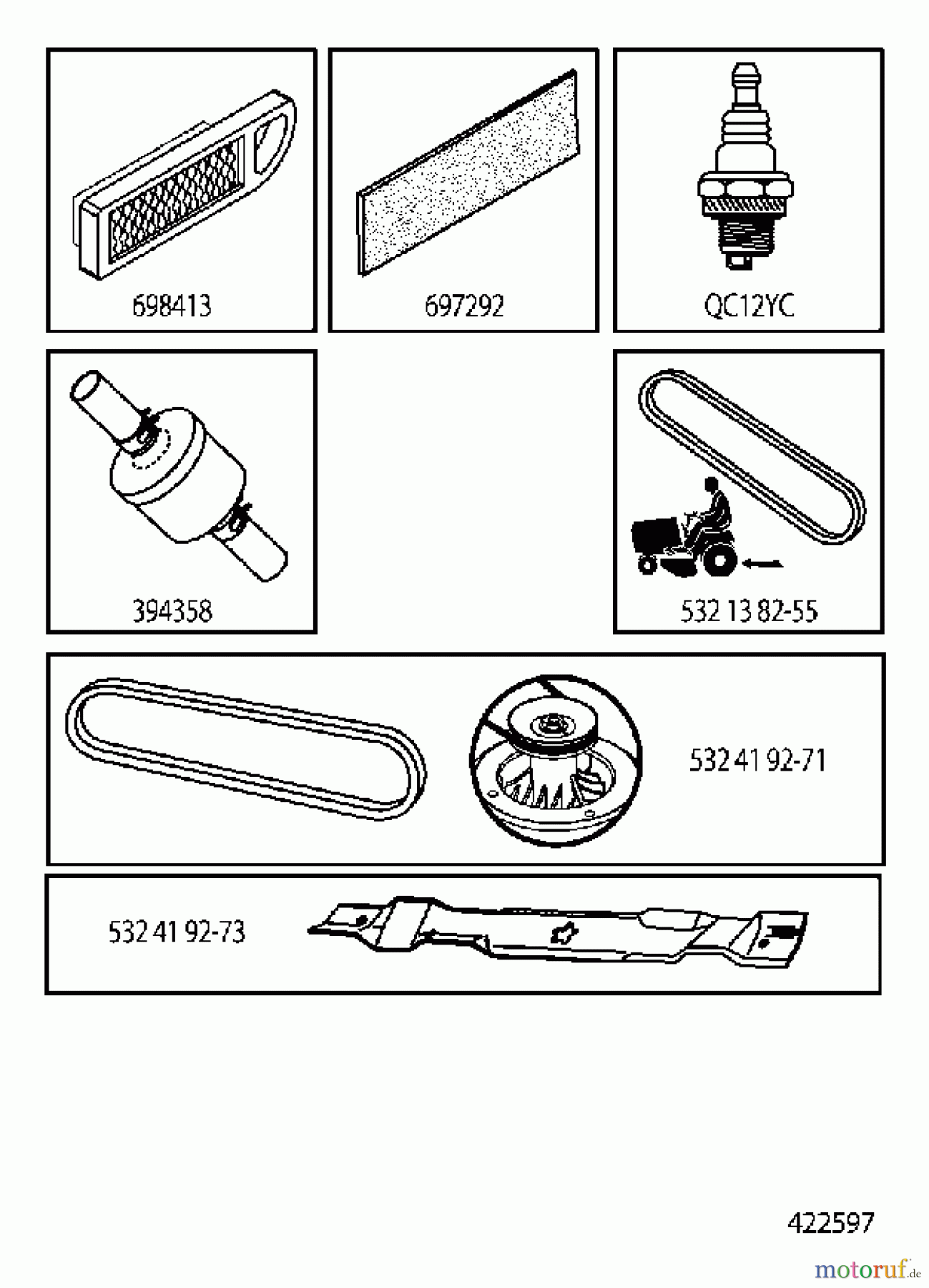 Jonsered Rasen und Garten Traktoren LT2213 C (96041008100) - Jonsered Lawn & Garden Tractor (2009-01) FREQUENTLY USED PARTS