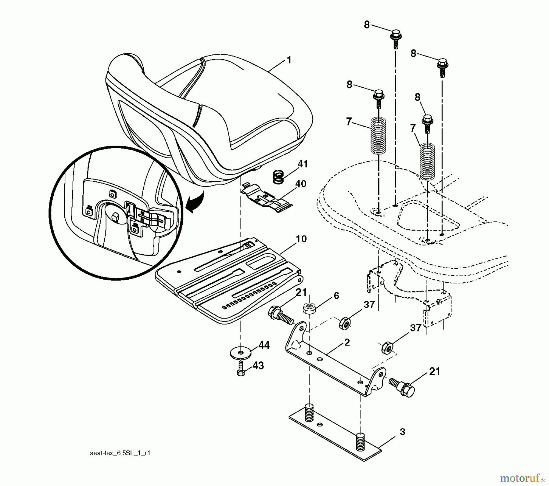 Jonsered Rasen und Garten Traktoren LT2213 C (96041008101) - Jonsered Lawn & Garden Tractor (2009-08) SEAT