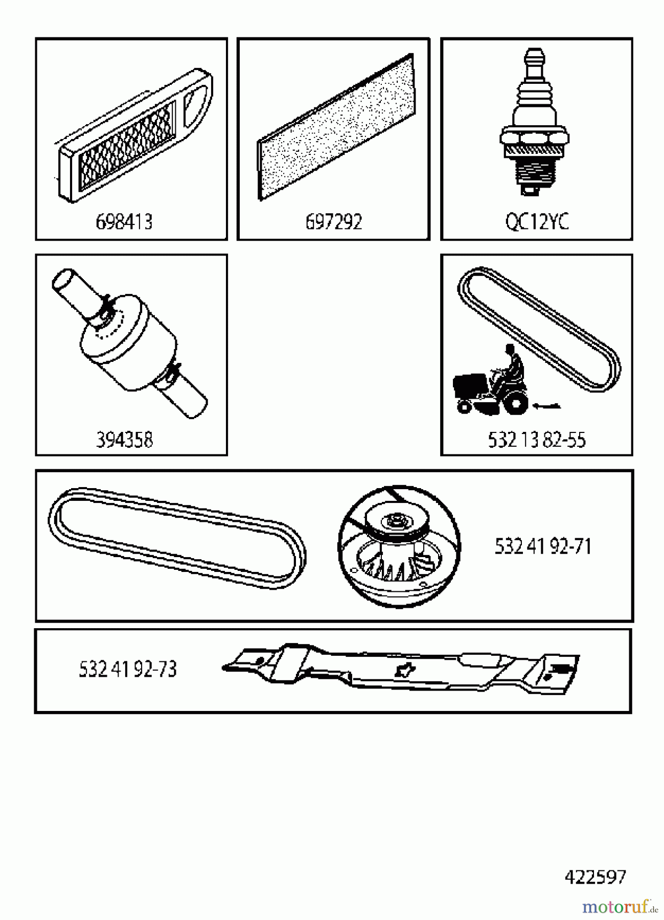 Jonsered Rasen und Garten Traktoren LT2213 C (96041008900) - Jonsered Lawn & Garden Tractor (2009-02) FREQUENTLY USED PARTS
