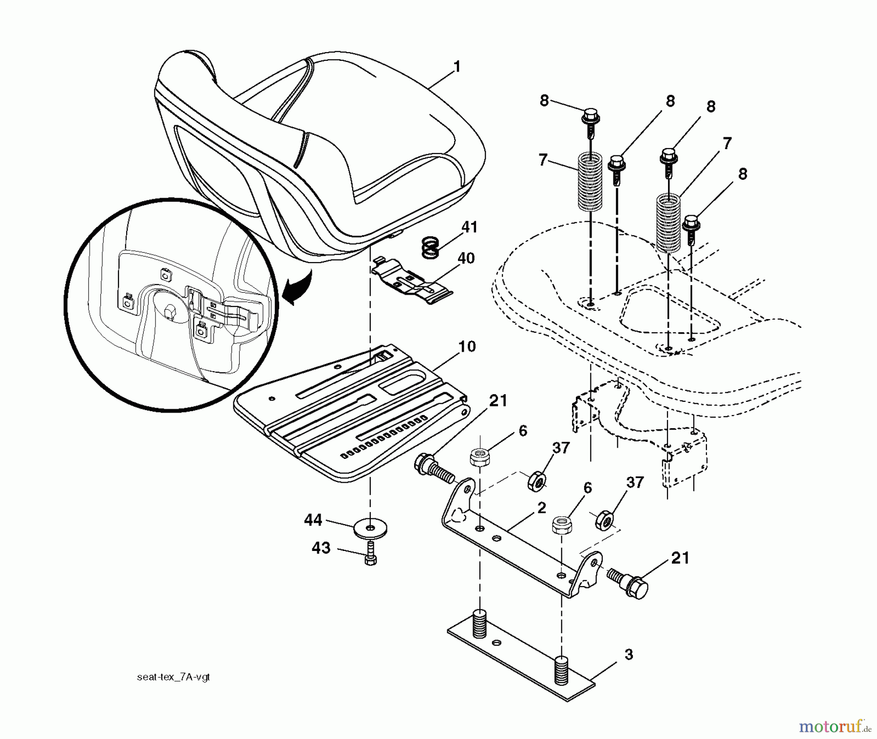 Jonsered Rasen und Garten Traktoren LT2213 C (96041008900) - Jonsered Lawn & Garden Tractor (2009-02) SEAT