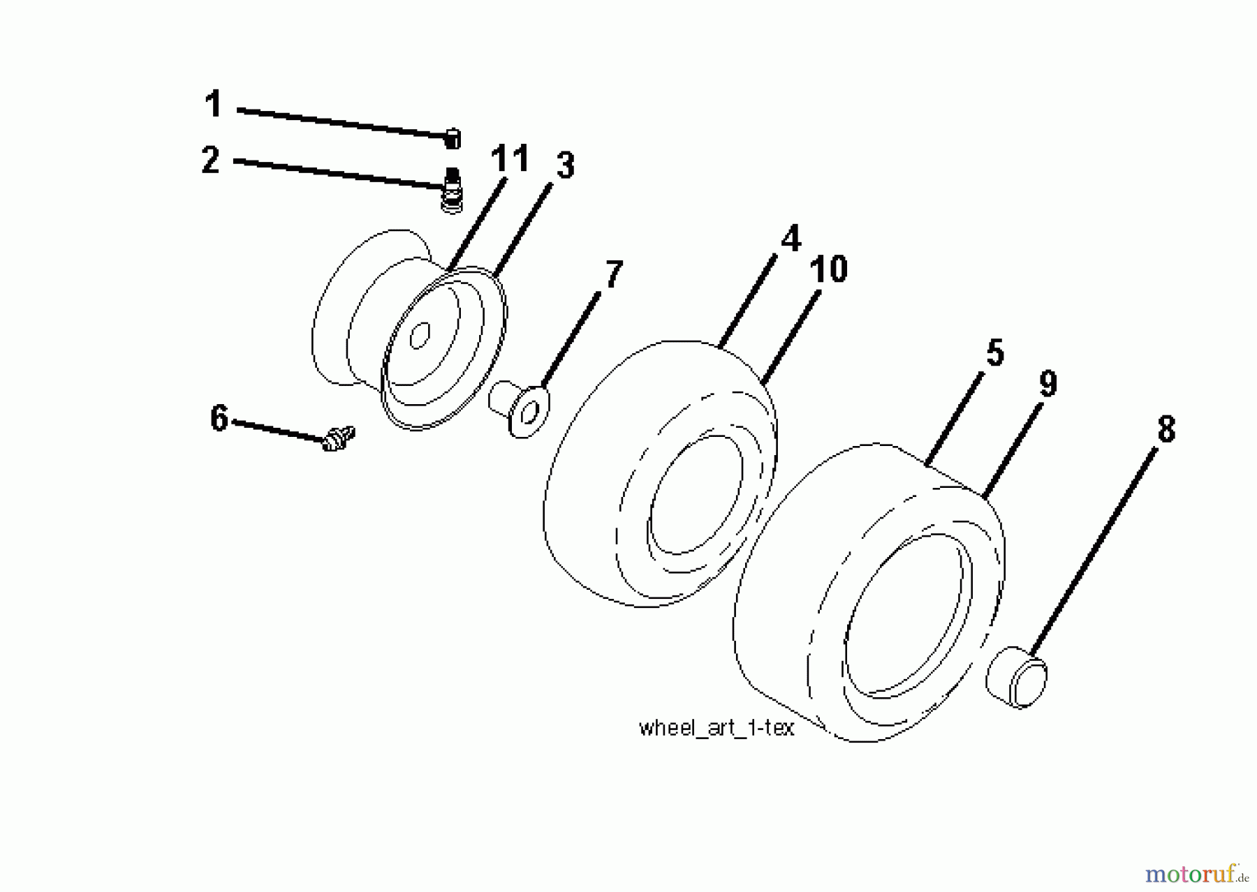  Jonsered Rasen  und Garten Traktoren LT2213 C (96041008900) - Jonsered Lawn & Garden Tractor (2009-02) WHEELS TIRES