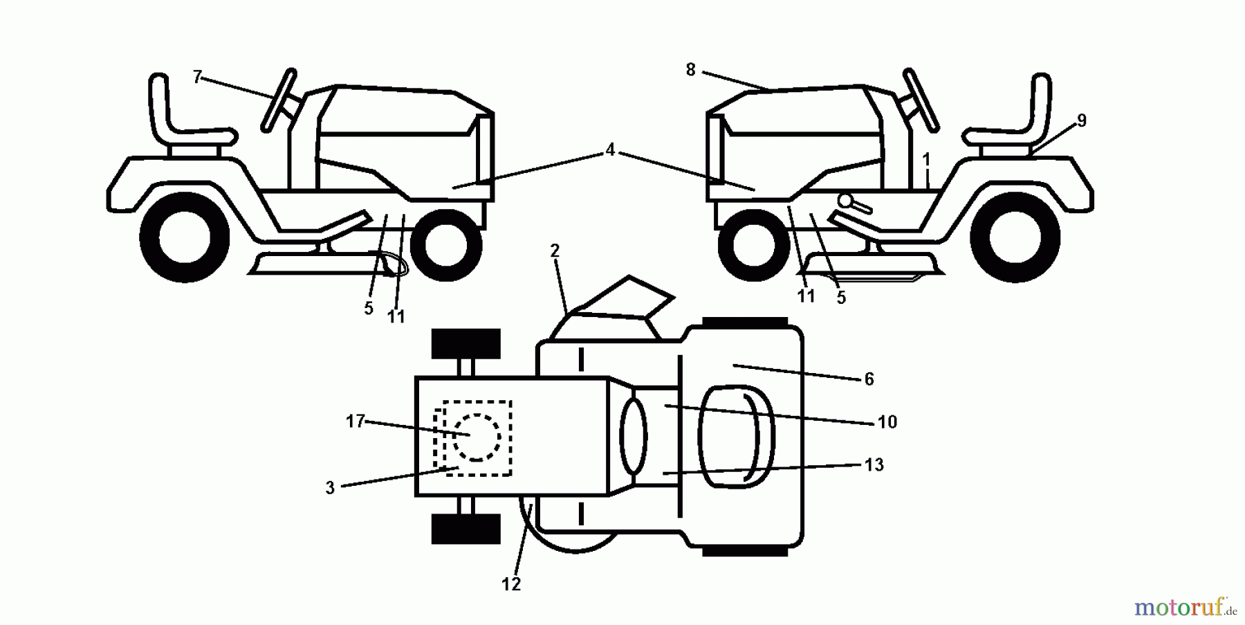 Jonsered Rasen und Garten Traktoren LT2213 C (96041008901) - Jonsered Lawn & Garden Tractor (2010-01) DECALS