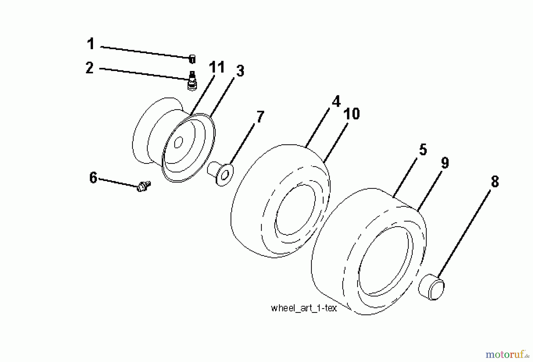 Jonsered Rasen und Garten Traktoren LT2213 C (96041008901) - Jonsered Lawn & Garden Tractor (2010-01) WHEELS TIRES