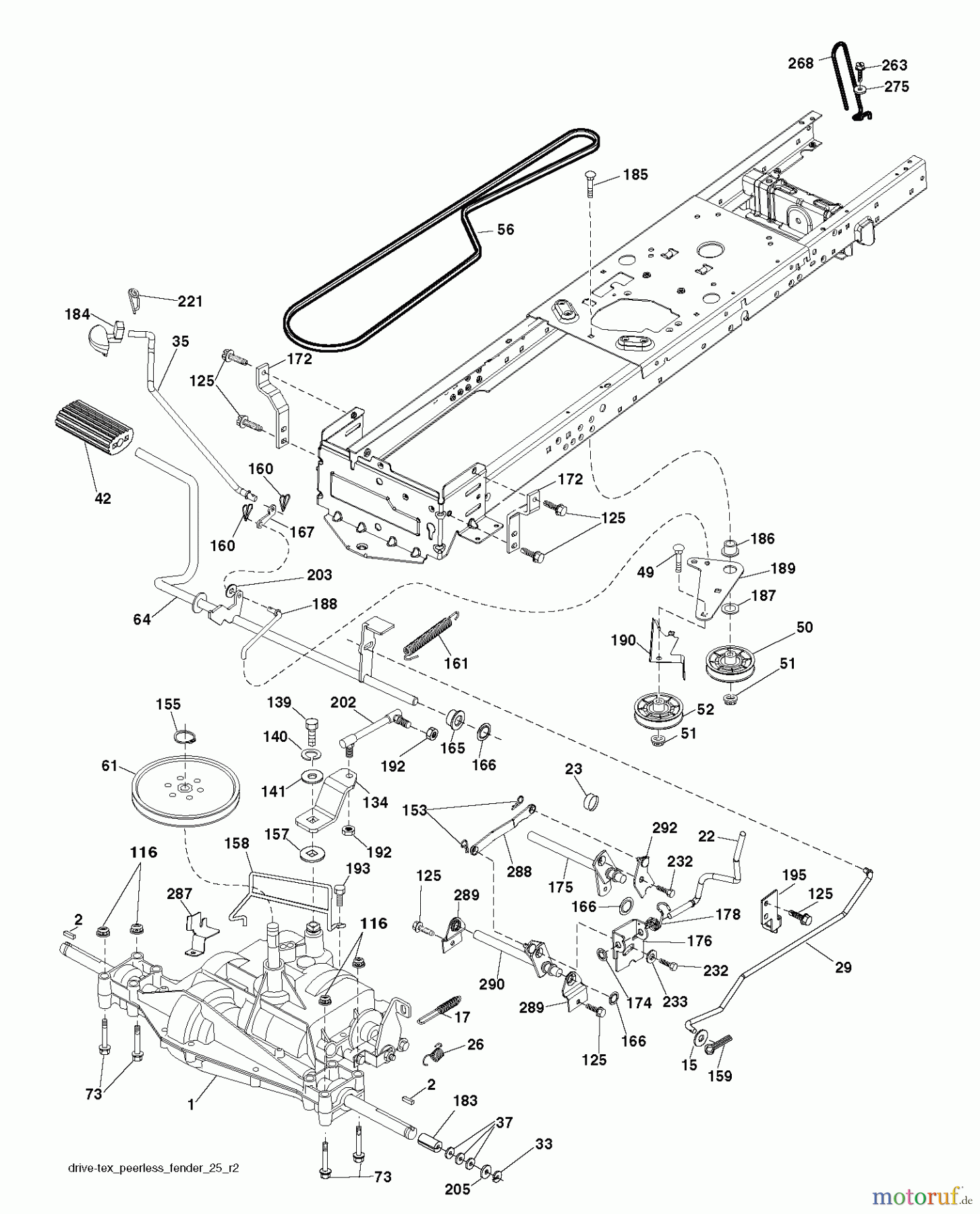 Jonsered Rasen und Garten Traktoren LT2213 C (96051000900) - Jonsered Lawn & Garden Tractor (2010-11) DRIVE