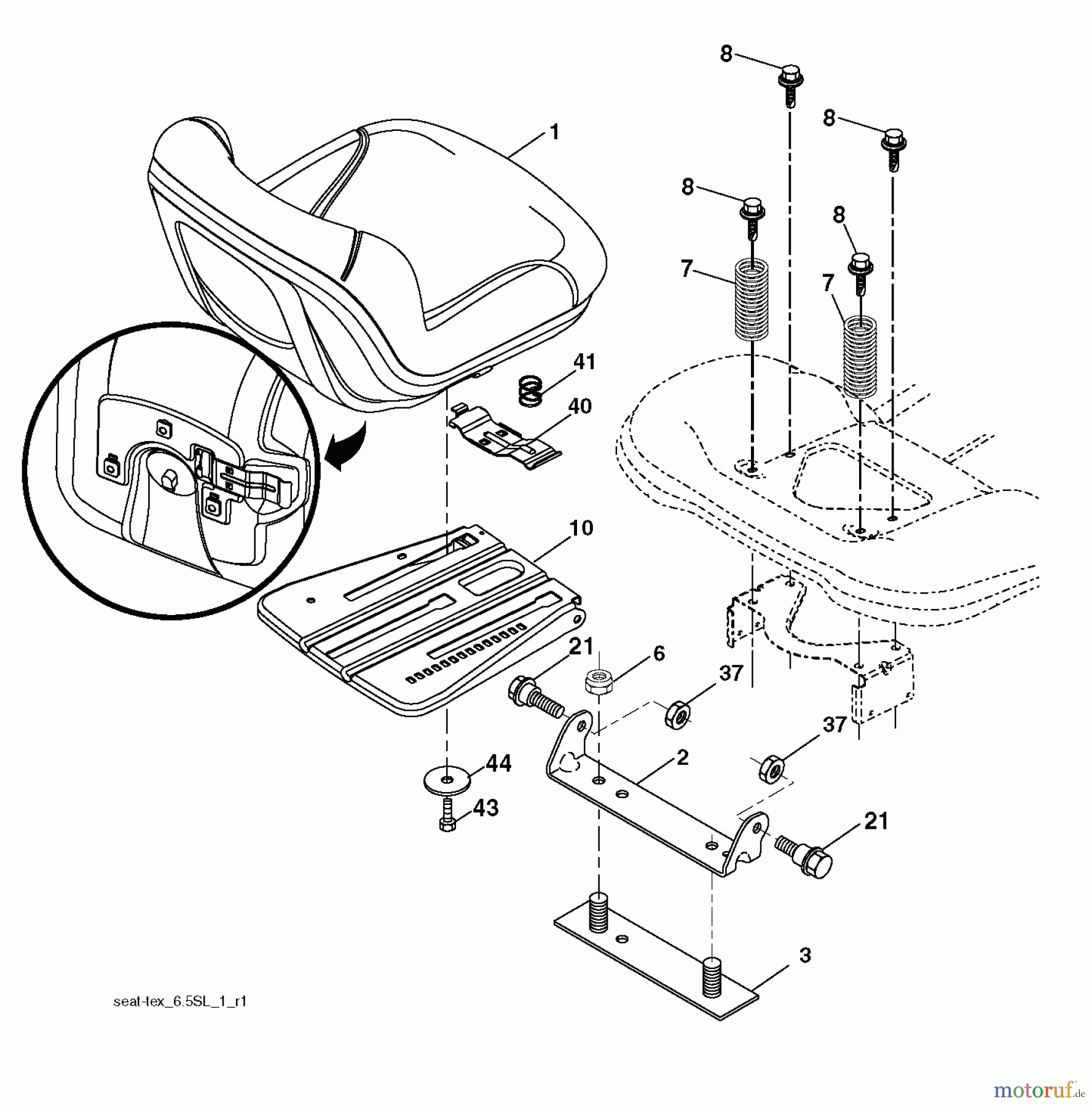 Jonsered Rasen und Garten Traktoren LT2213 C (96051000901) - Jonsered Lawn & Garden Tractor (2011-08) SEAT