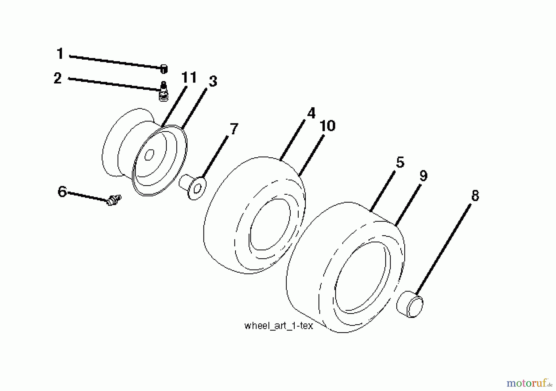 Jonsered Rasen und Garten Traktoren LT2213 C (96051000900) - Jonsered Lawn & Garden Tractor (2010-11) WHEELS TIRES