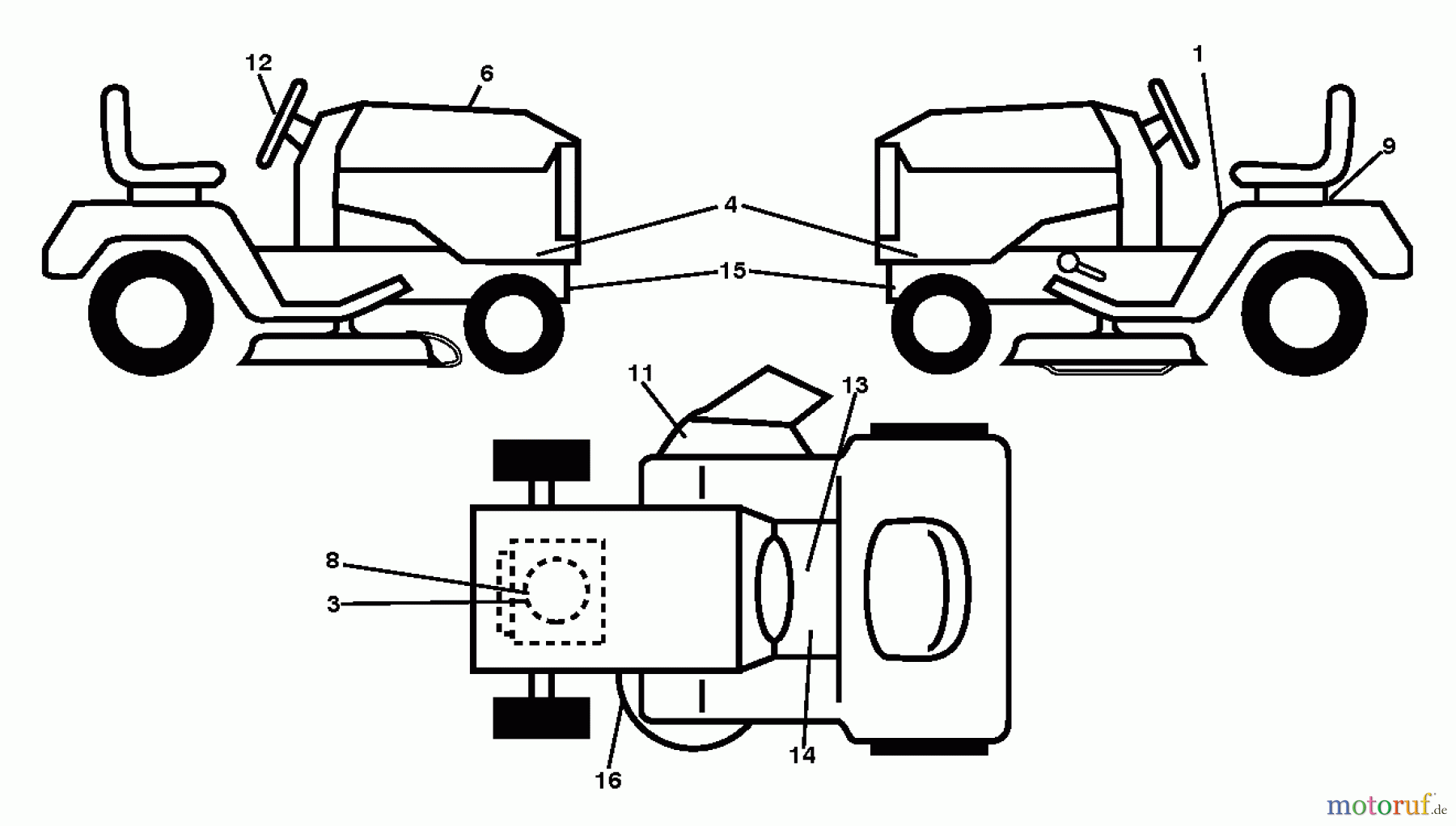 Jonsered Rasen und Garten Traktoren LT2213 C (96051000903) - Jonsered Lawn & Garden Tractor (2013-05) DECALS