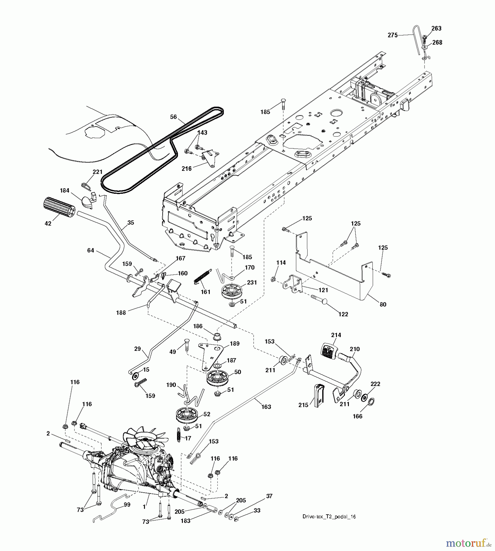 Jonsered Rasen und Garten Traktoren LT2213 CA (96041008200) - Jonsered Lawn & Garden Tractor (2009-01) DRIVE