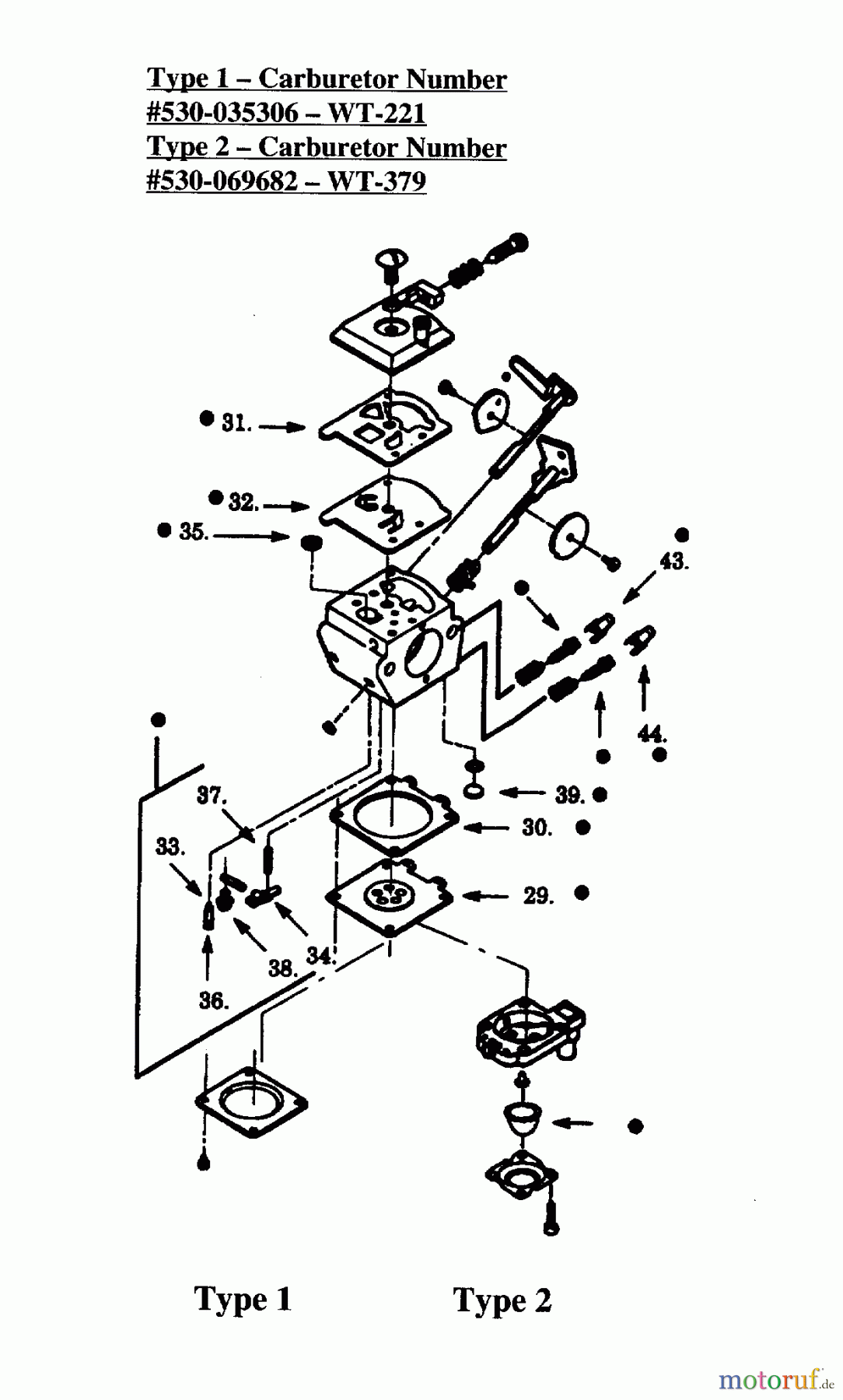 Jonsered Heckenscheren HT21 - Jonsered Hedge Trimmer (1996-03) CARBURETOR DETAILS
